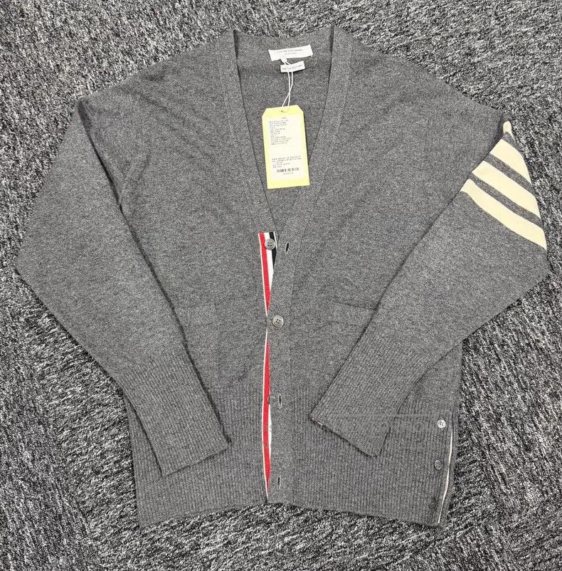 Thom Browne Thom Browne Grey Cashmere Cardigan Size US XL / EU 56 / 4 - 3 Thumbnail