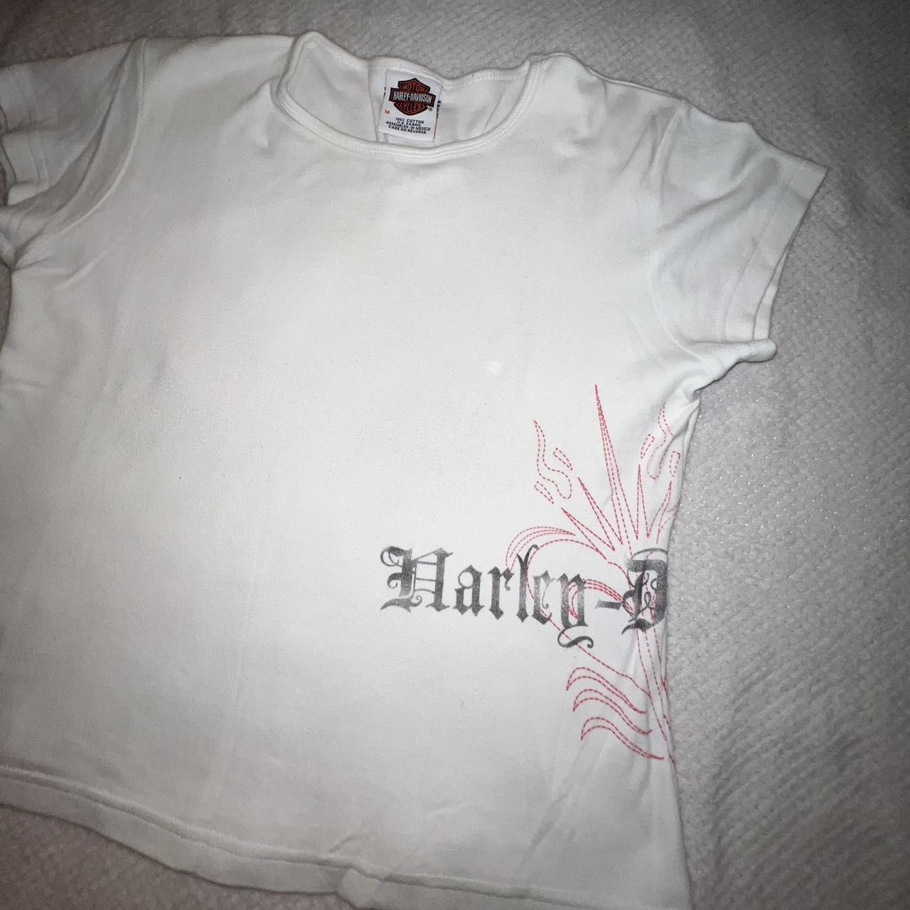 Harley Davidson HARLEY-DAVIDSON White Tee Gothic Logo & Back Print Size S / US 4 / IT 40 - 6 Thumbnail