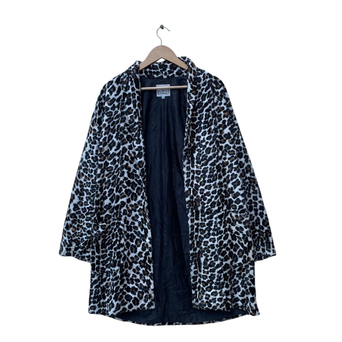Norma Kamali × Vintage 💥Norma Kamali Leopard Button Less Drape Jacket Size M / US 6-8 / IT 42-44 - 2 Thumbnail