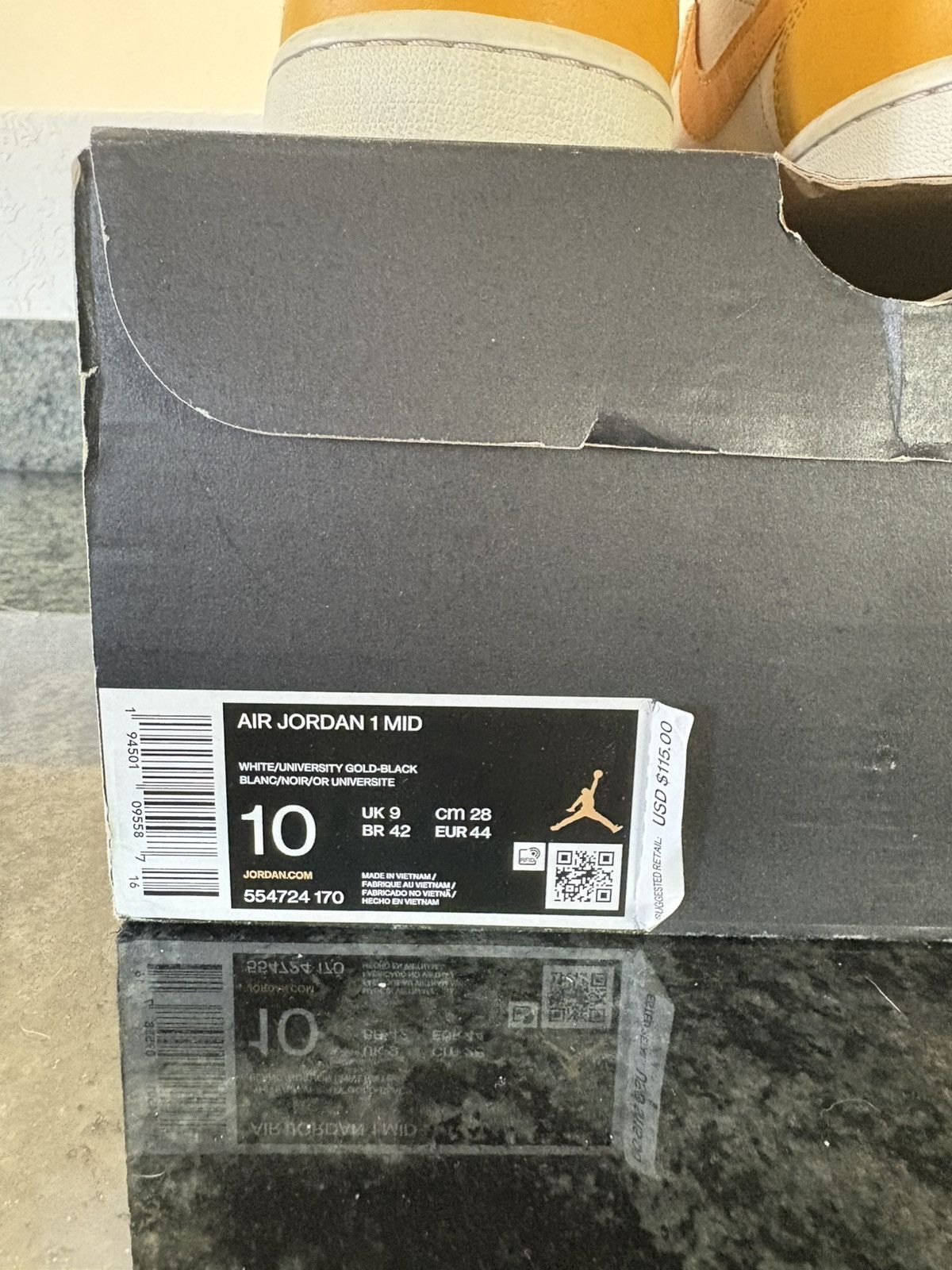 Nike Air Jordan 1 Mid University Gold | Size 10 Size US 10 / EU 43 - 7 Thumbnail