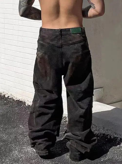 Jean Hamasaki x Miho Embroidered Baggy Wide Leg Flare Denim Jeans Size US 32 / EU 48 - 4 Thumbnail