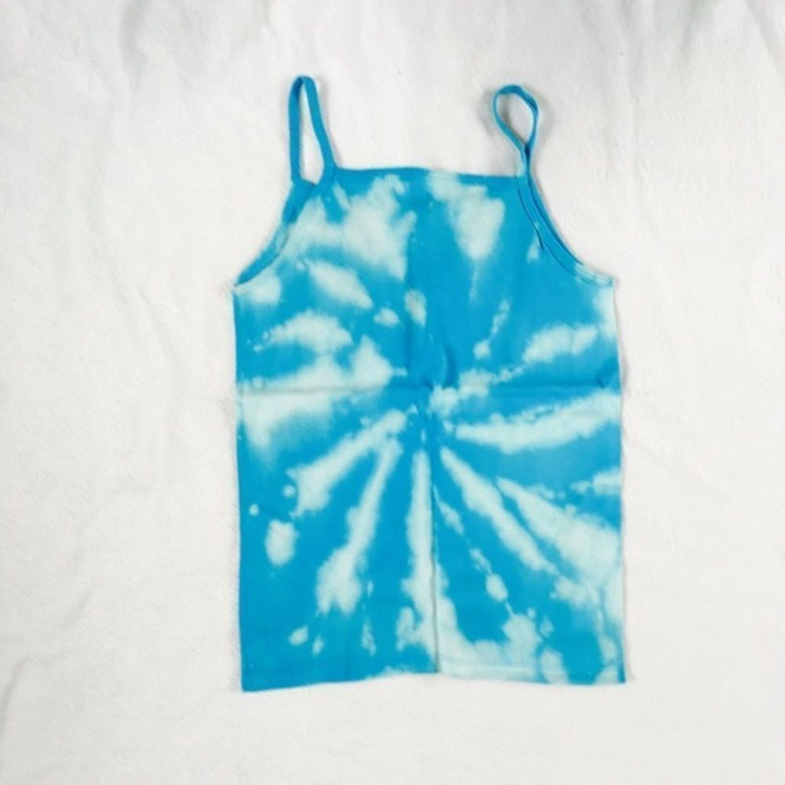 Other Dyes by MacKay Blue Tie-Dye Tank Top Cami | Sz YL Size XS / US 0-2 / IT 36-38 - 2 Thumbnail