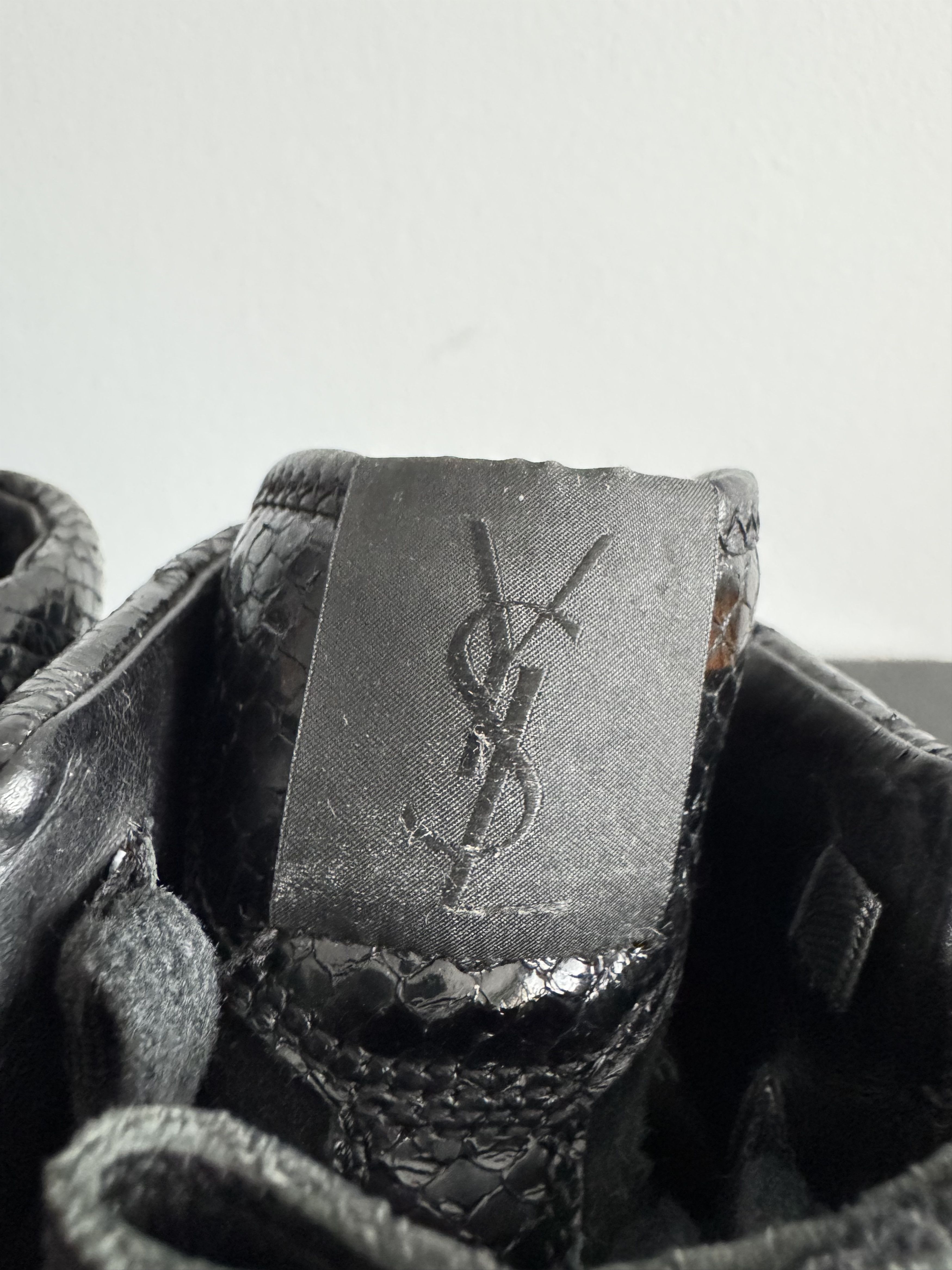Yves Saint Laurent Yves Saint Laurent Black Suede Leather High Sneakers snake Size US 8 / EU 41 - 5 Thumbnail