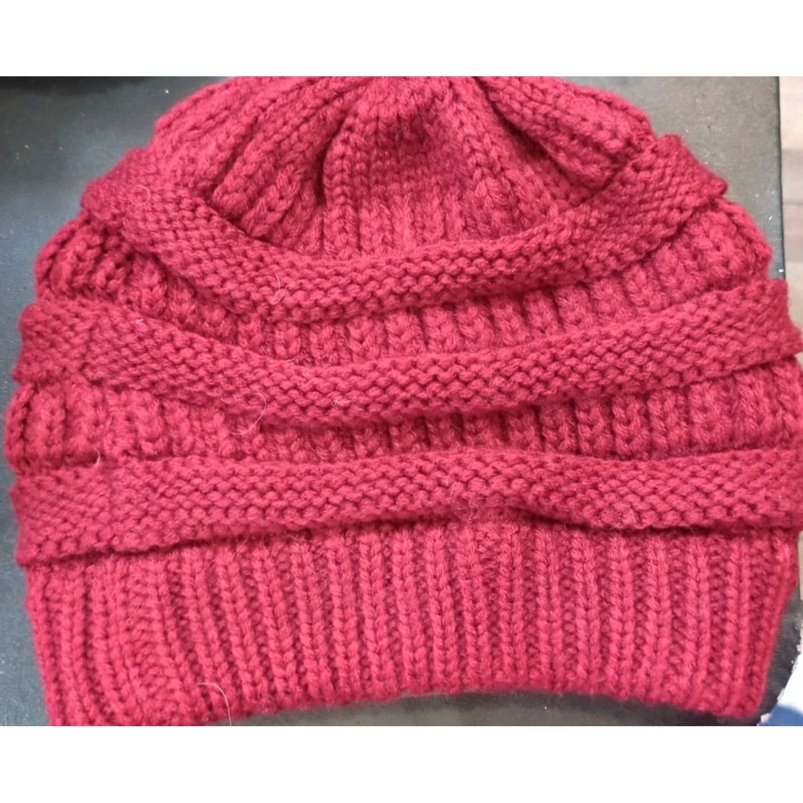 Vintage C.C Exclusives Beanie Hat One Size Women Red Acrylic Knit Logo Winter Size ONE SIZE - 3 Thumbnail
