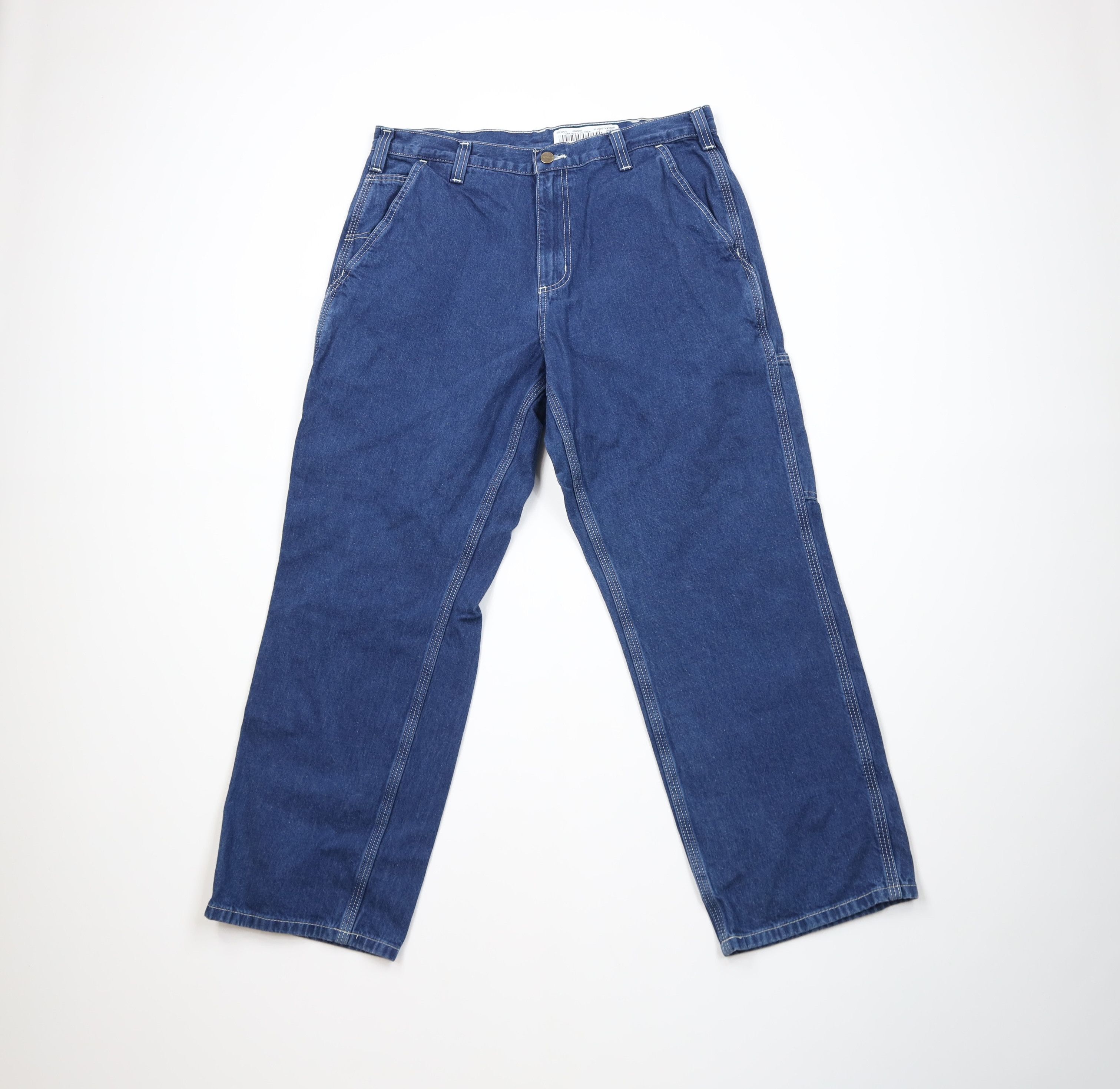 Carhartt Vintage Y2K Carhartt Wide Leg Dungaree Denim Jeans Blue Size US 34 / EU 50 - 1 Thumbnail