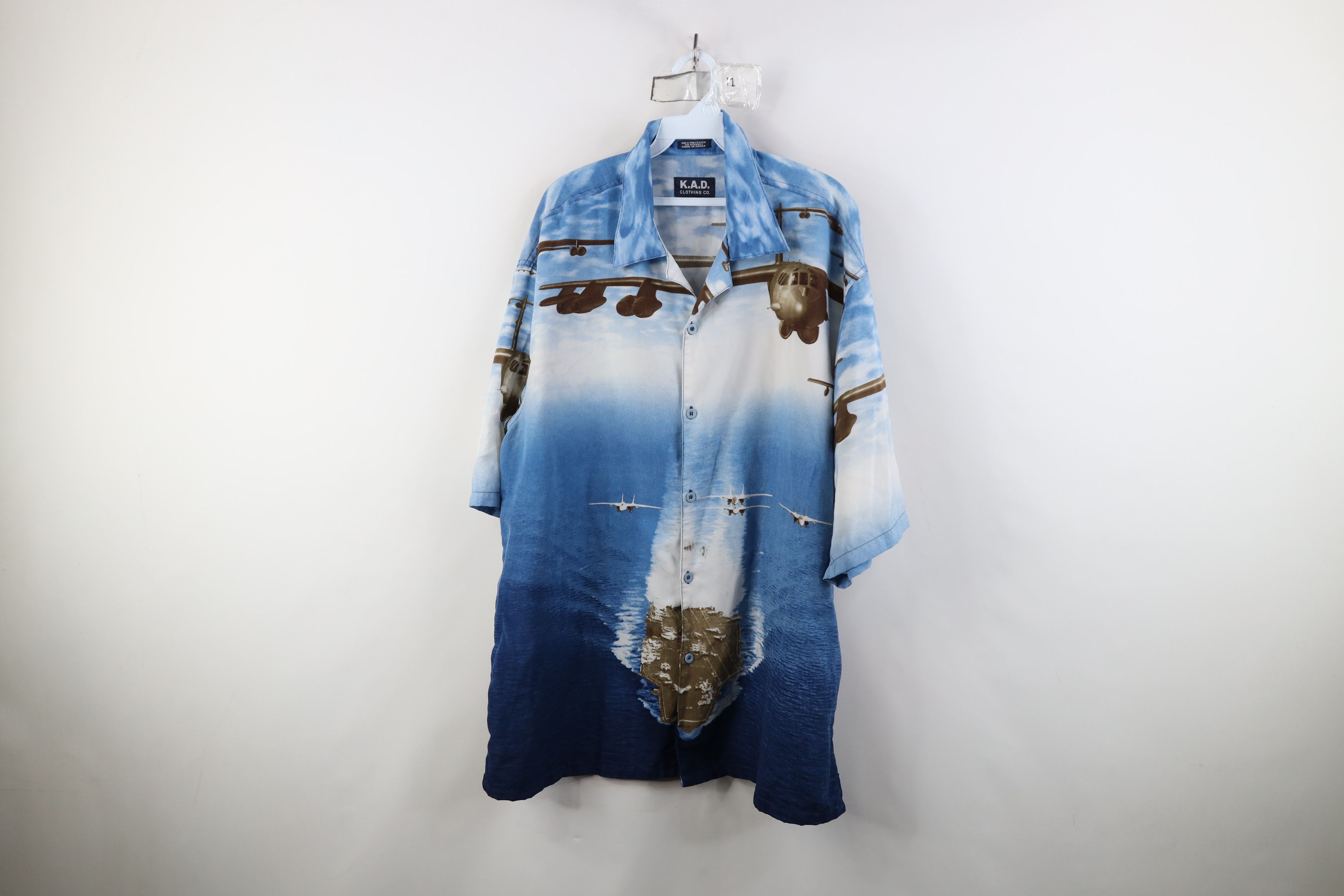 Vintage Vintage 90s Streetwear Airplane All Over Print Button Shirt Size US XL / EU 56 / 4 - 1 Thumbnail
