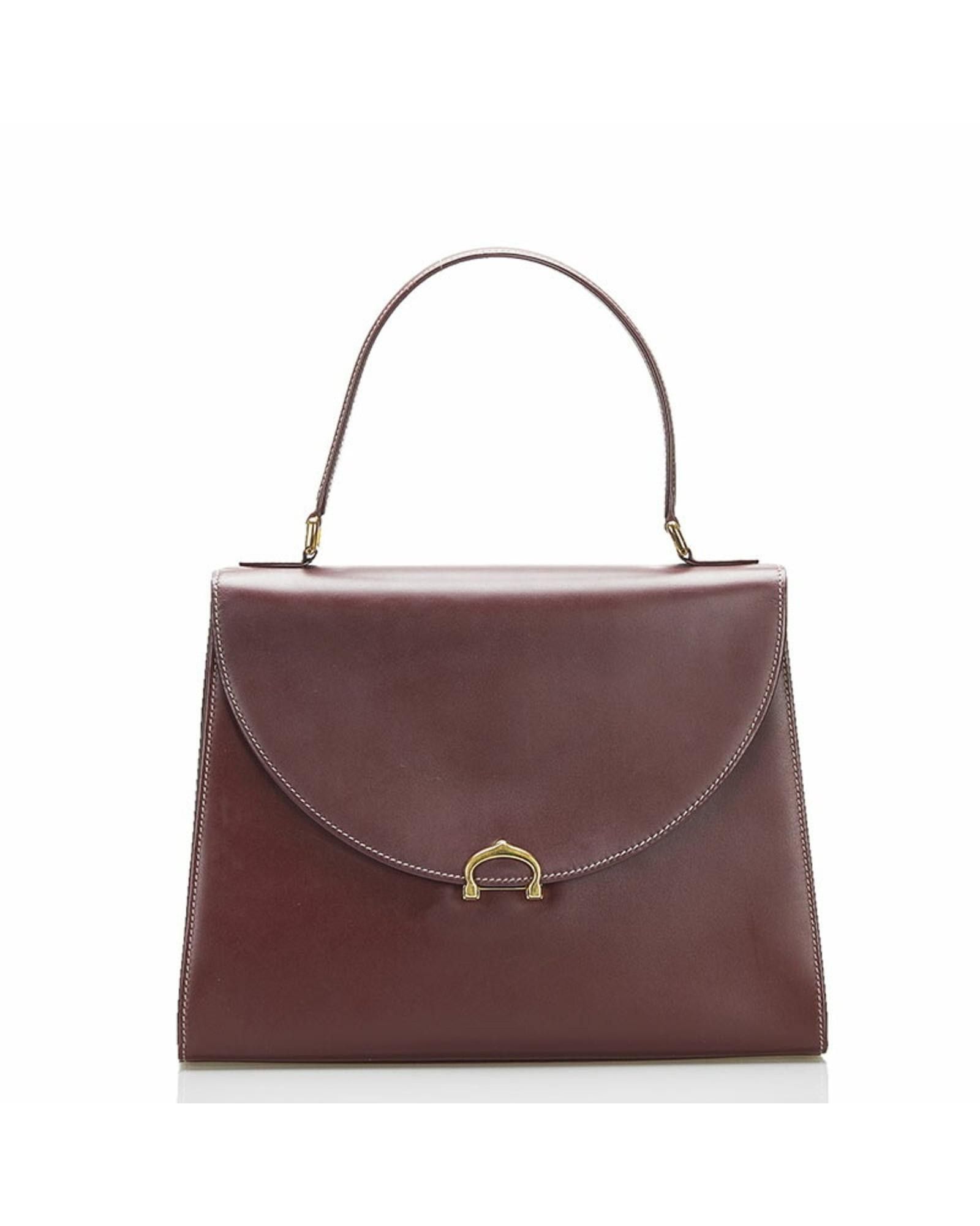 image of Must De Cartier Leather Bag in Burgundy, Women's