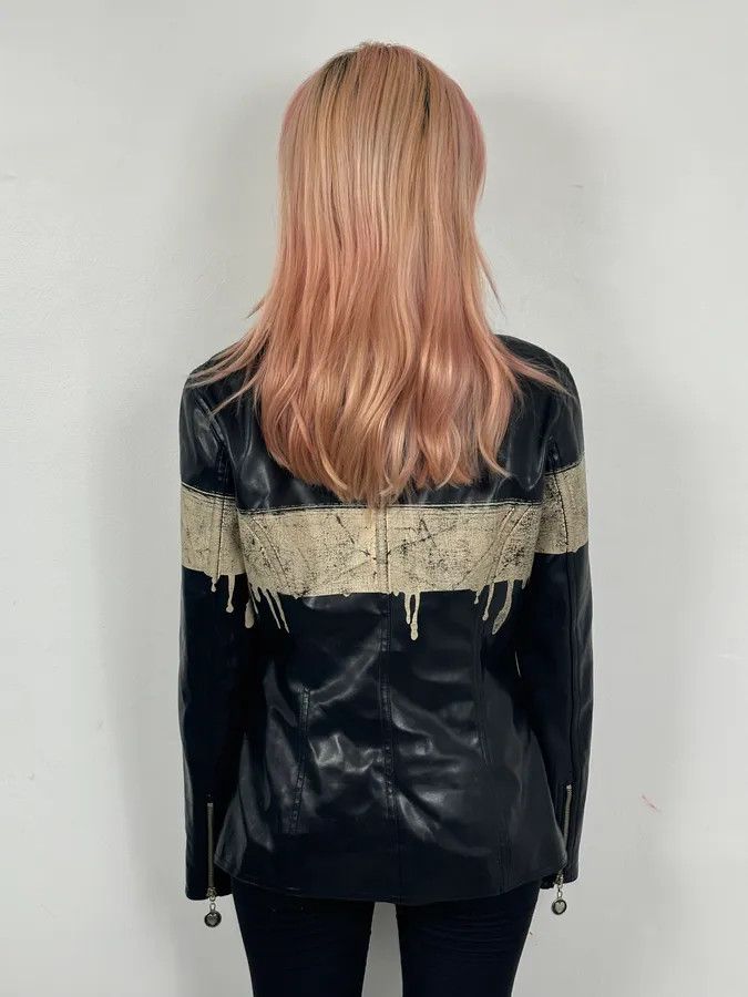 Moschino 2000s Moschino Black Painted Effect Light Jacket Size M / US 6-8 / IT 42-44 - 3 Thumbnail