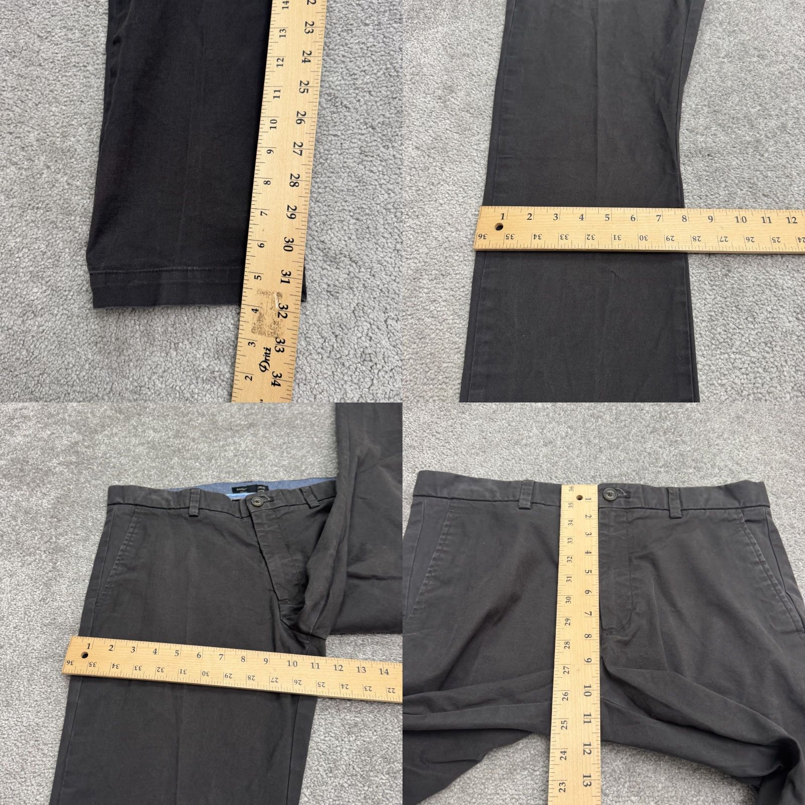 Banana Republic Banana Republic Fulton Skinny Chino Pants Mens 33x34 Dark Gray Straight Cotton Regular Slim Detail: Button Zip Pockets Breathable Stretch Size US 33 - 9 Thumbnail