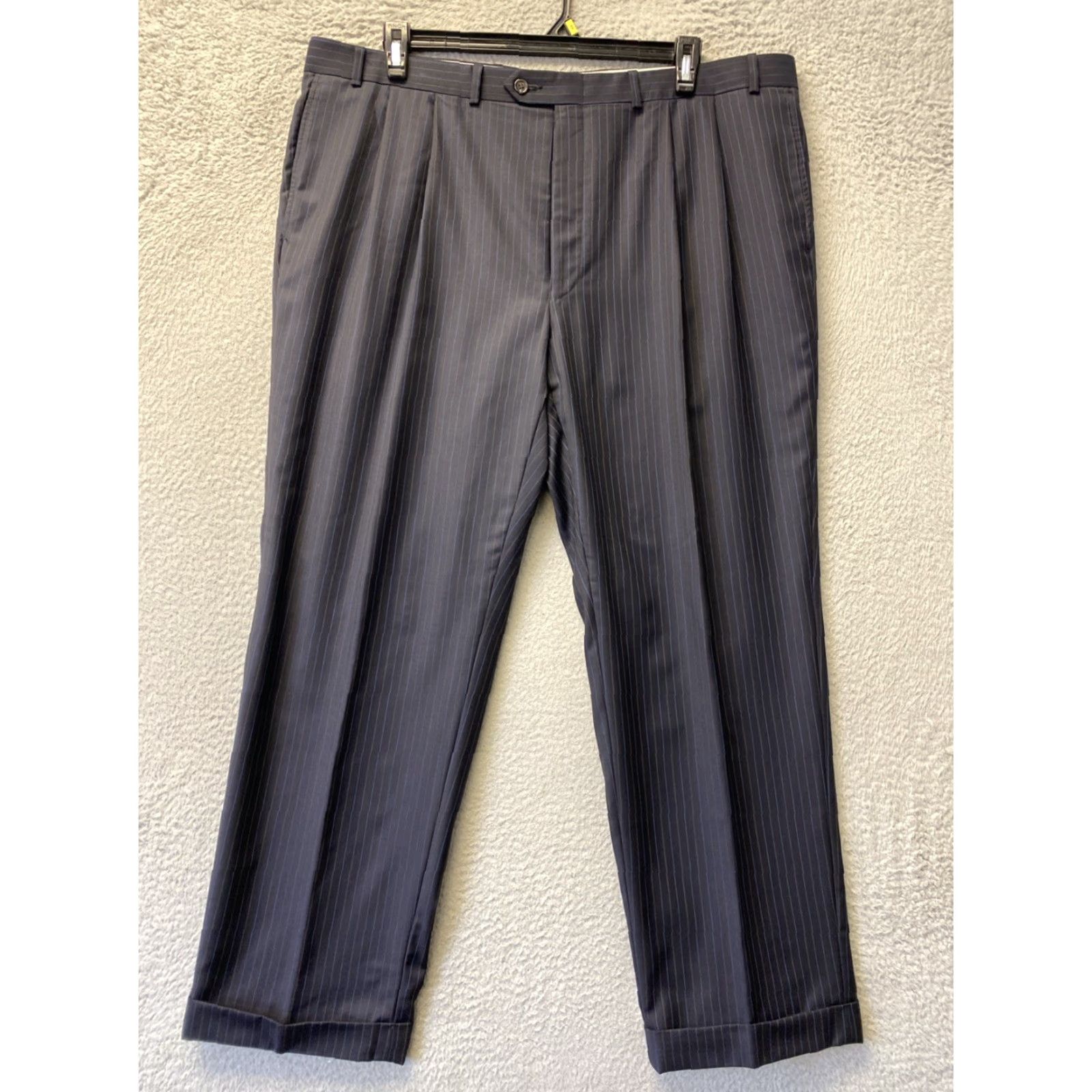 Ralph Lauren Ralph Lauren Dress Pants Mens 42x30 Wool Black Striped Pleated Straight Leg Front Zipper Zip Pockets City USA Vintage: No (if any) Size US 42 / EU 58 - 2 Thumbnail