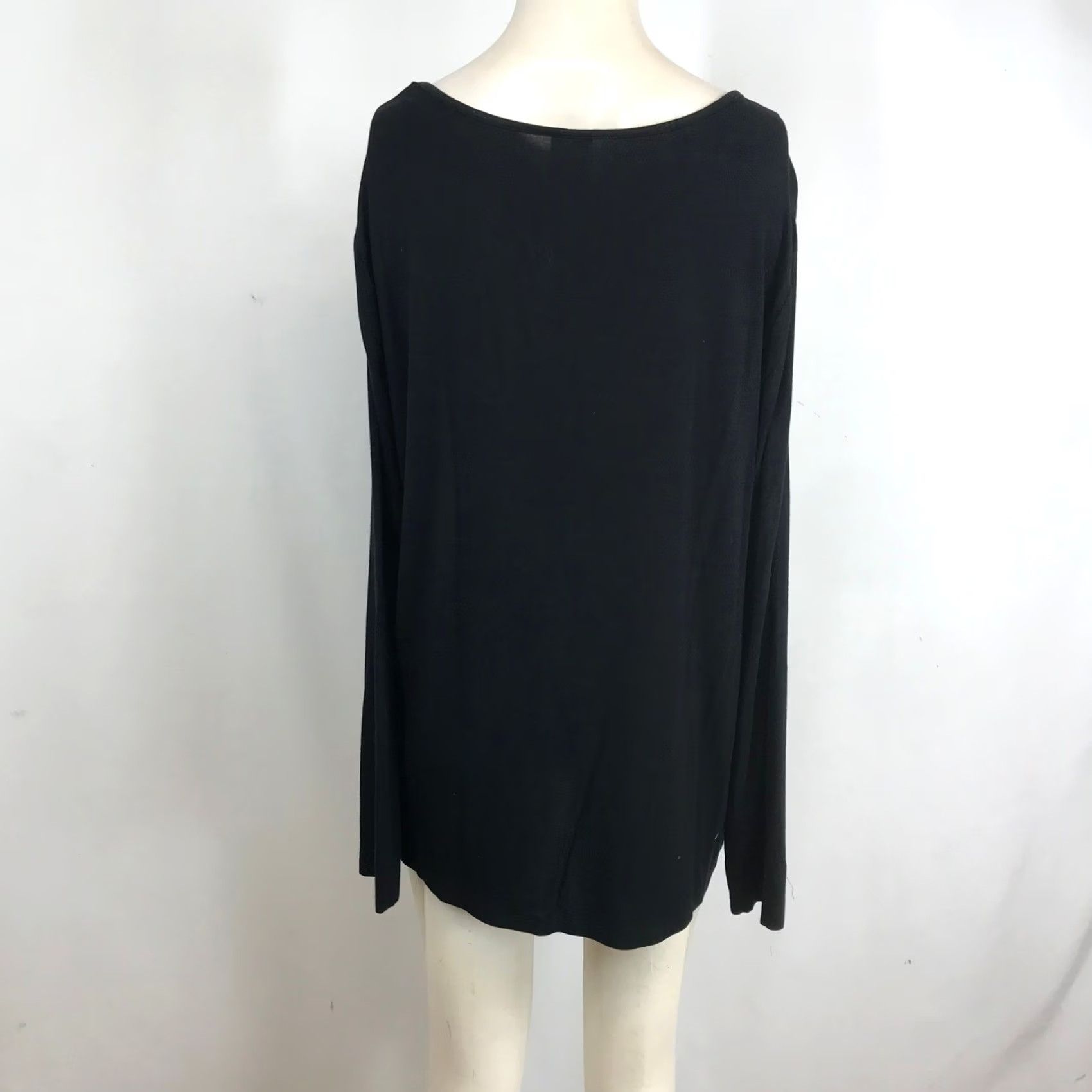 Vintage Soma Womens Black Long Sleeve Scoop Neck Relaxed Fit Rayon Blend Top L Size L / US 10 / IT 46 - 5 Thumbnail