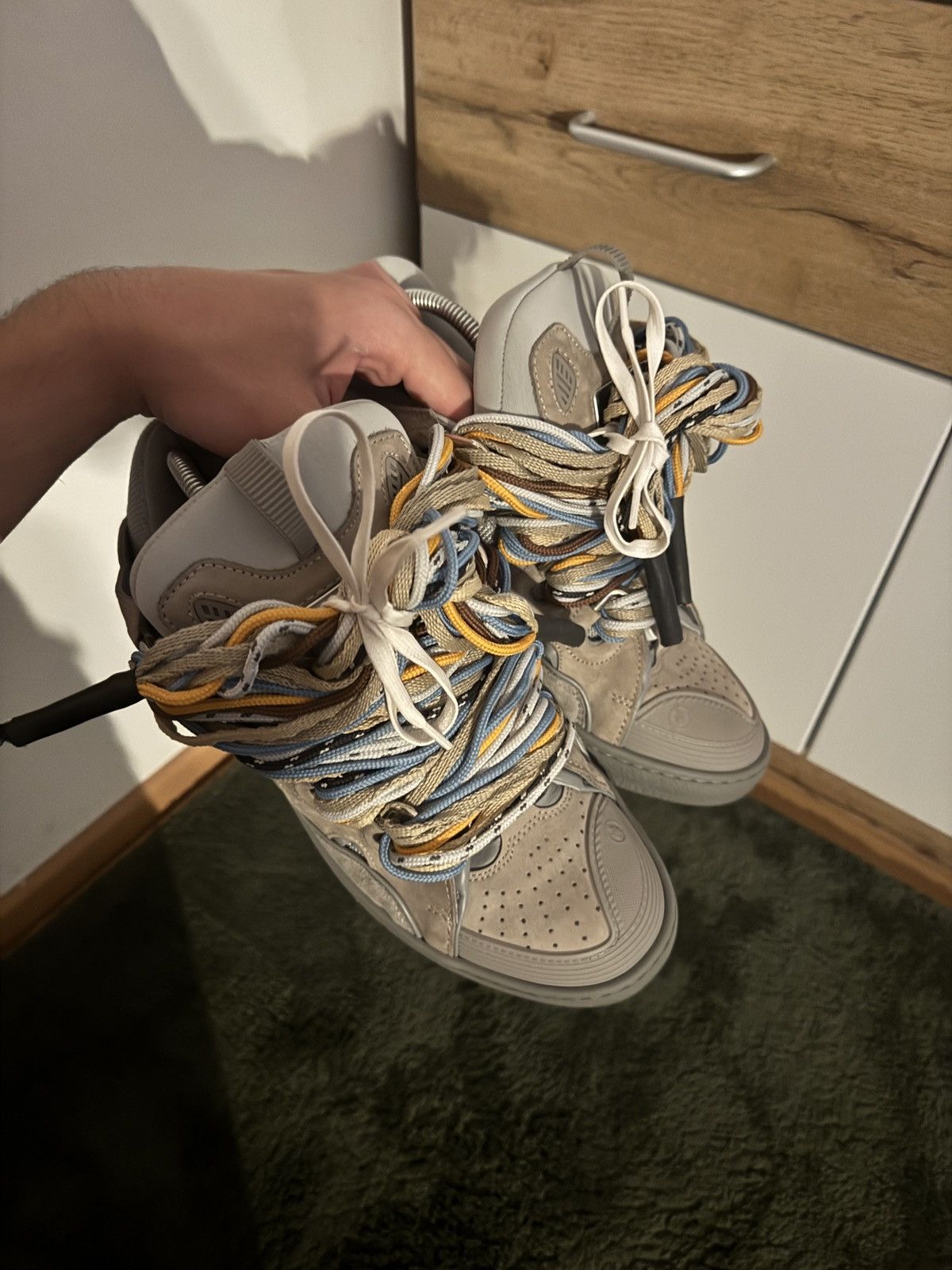 Lanvin Lanvin Curb Sneakers Beige Multi Lace 💧🌊 Size US 11 / EU 44 - 1 Thumbnail