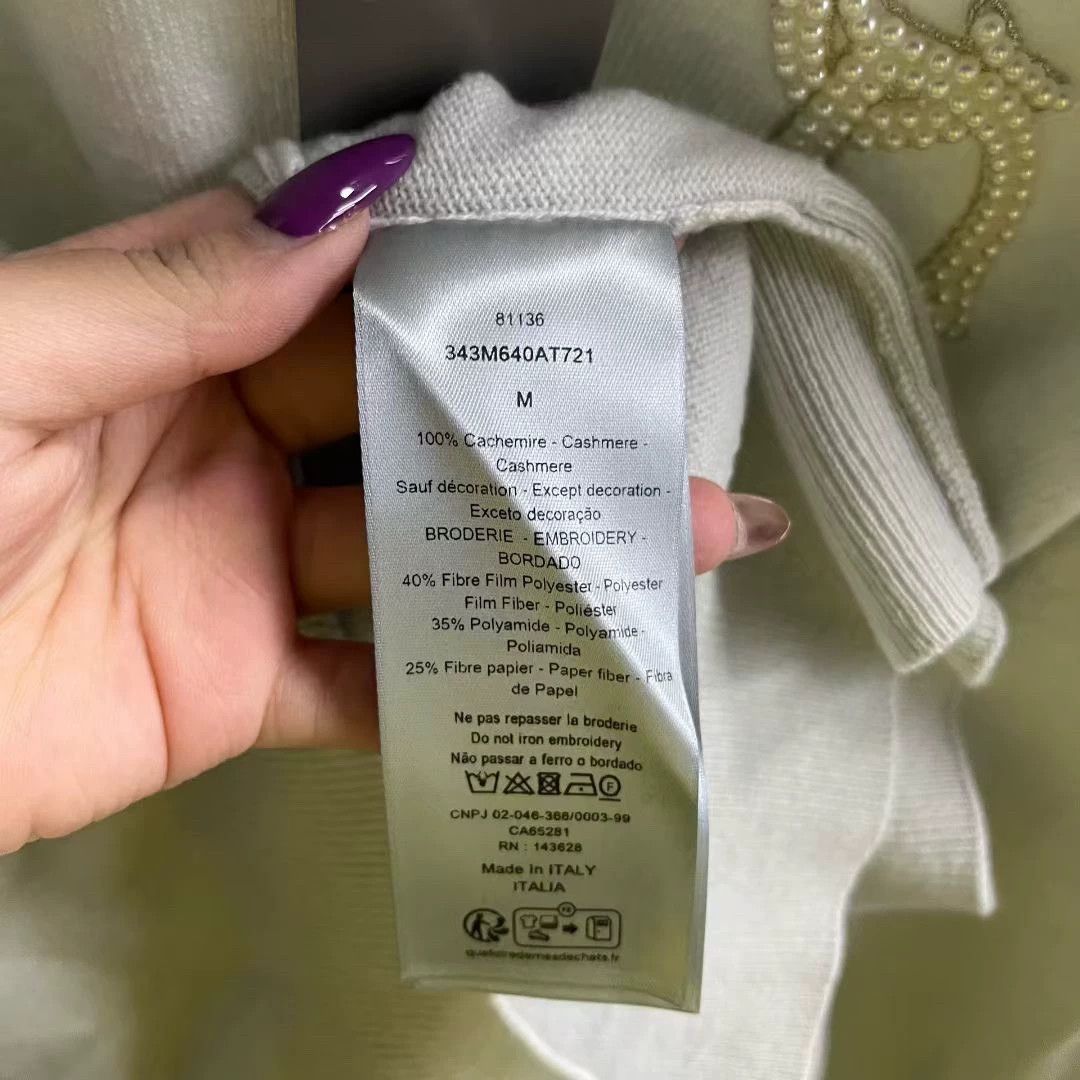Dior dior white logo embroidered long sleeve sweater Size US XL / EU 56 / 4 - 4 Thumbnail