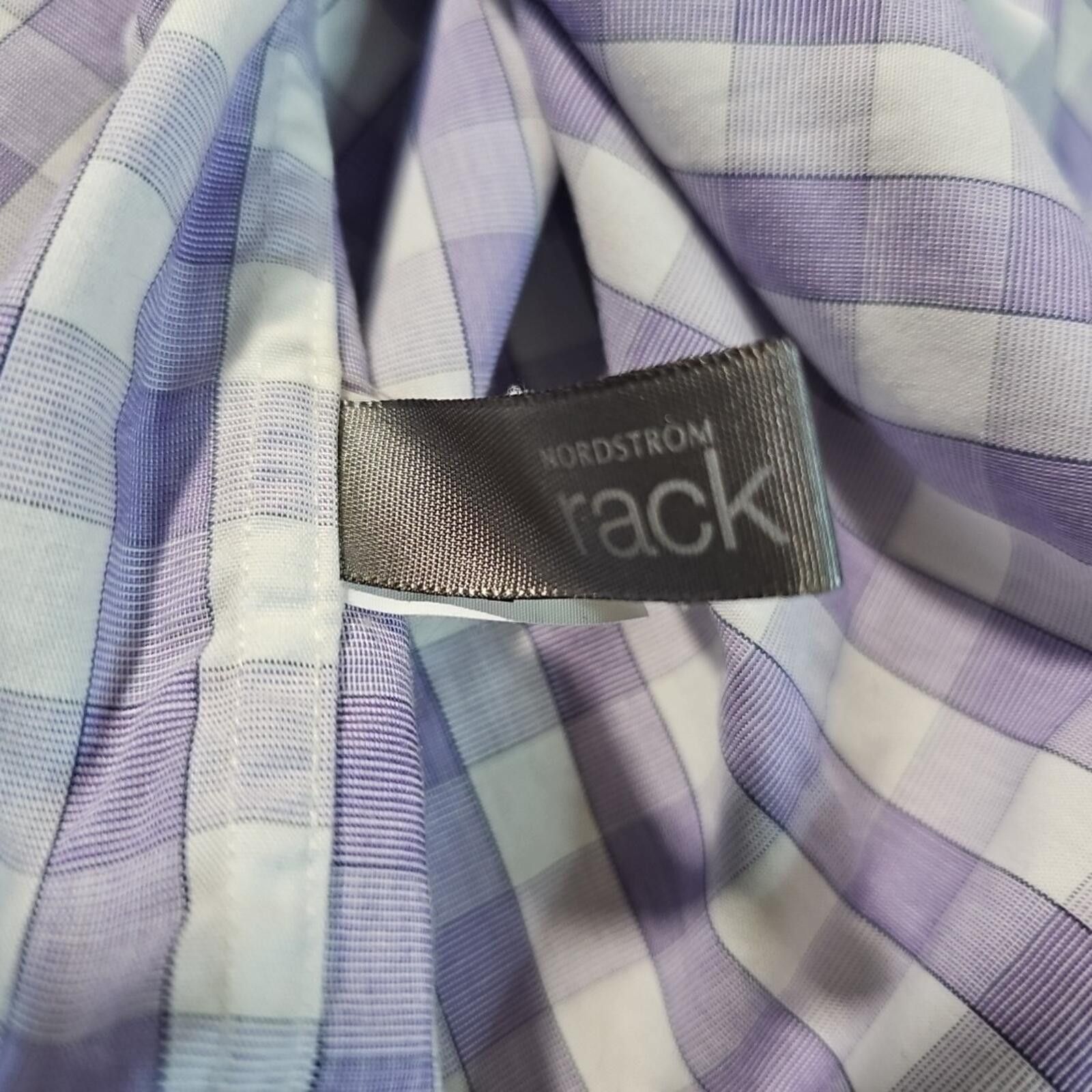 Nordstrom Nordstrom Rack Dress Shirt Purple Checker 16½ 34-35 Trim Fit Size 38R - 6 Thumbnail