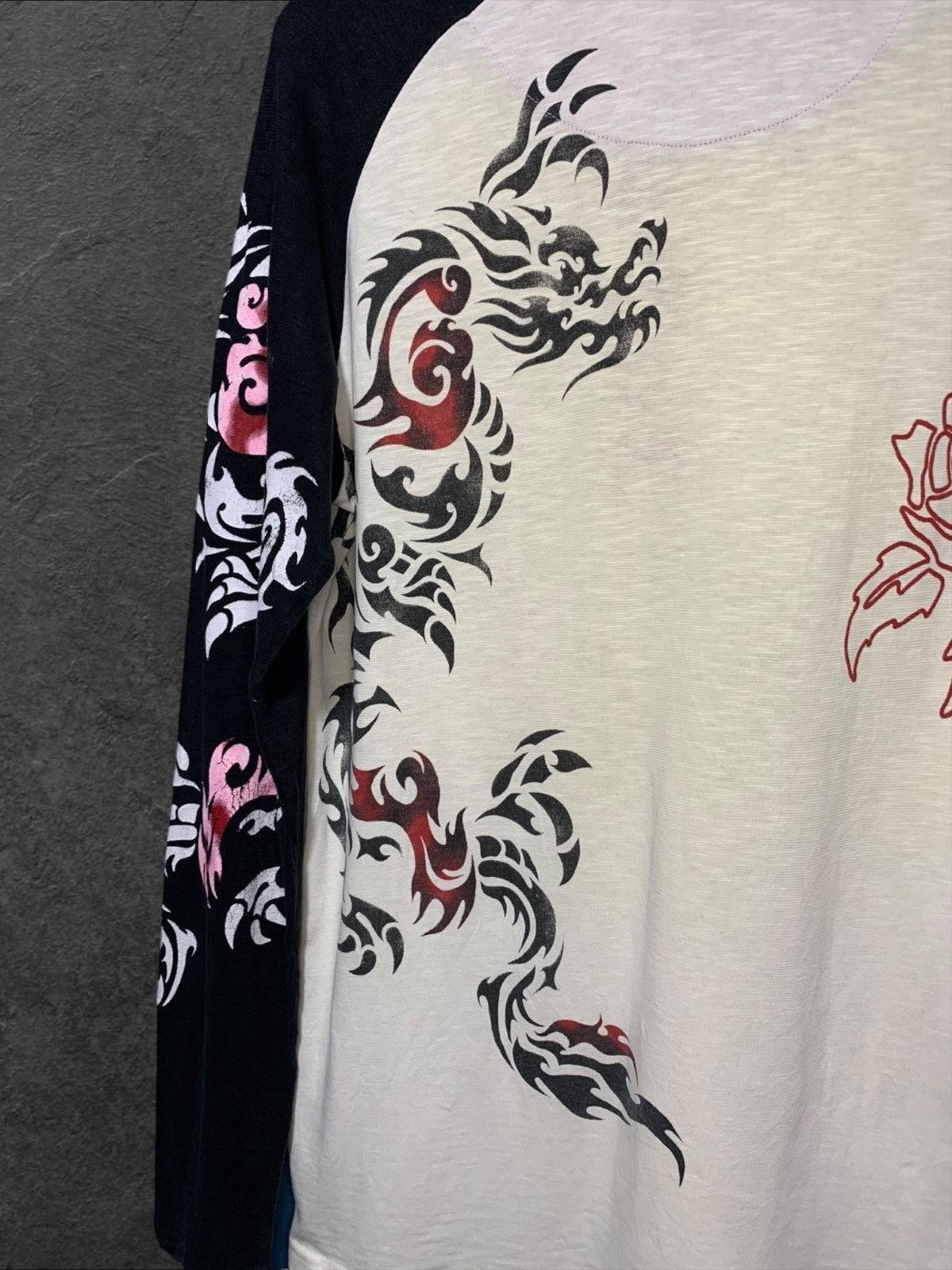 Japanese Brand × Vintage y2k Sukajan Tribal Dragon Tatto longsleeve Size US L / EU 52-54 / 3 - 5 Thumbnail