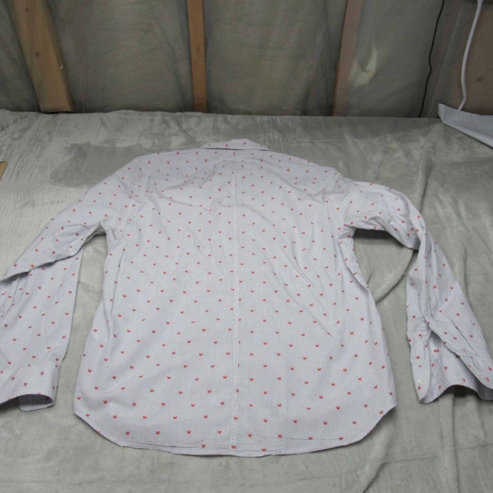 Frank & Eileen Frank Eileen Finbar Shirt Mens L White Blue Stripe Crab Print Button Down Size US L / EU 52-54 / 3 - 2 Thumbnail