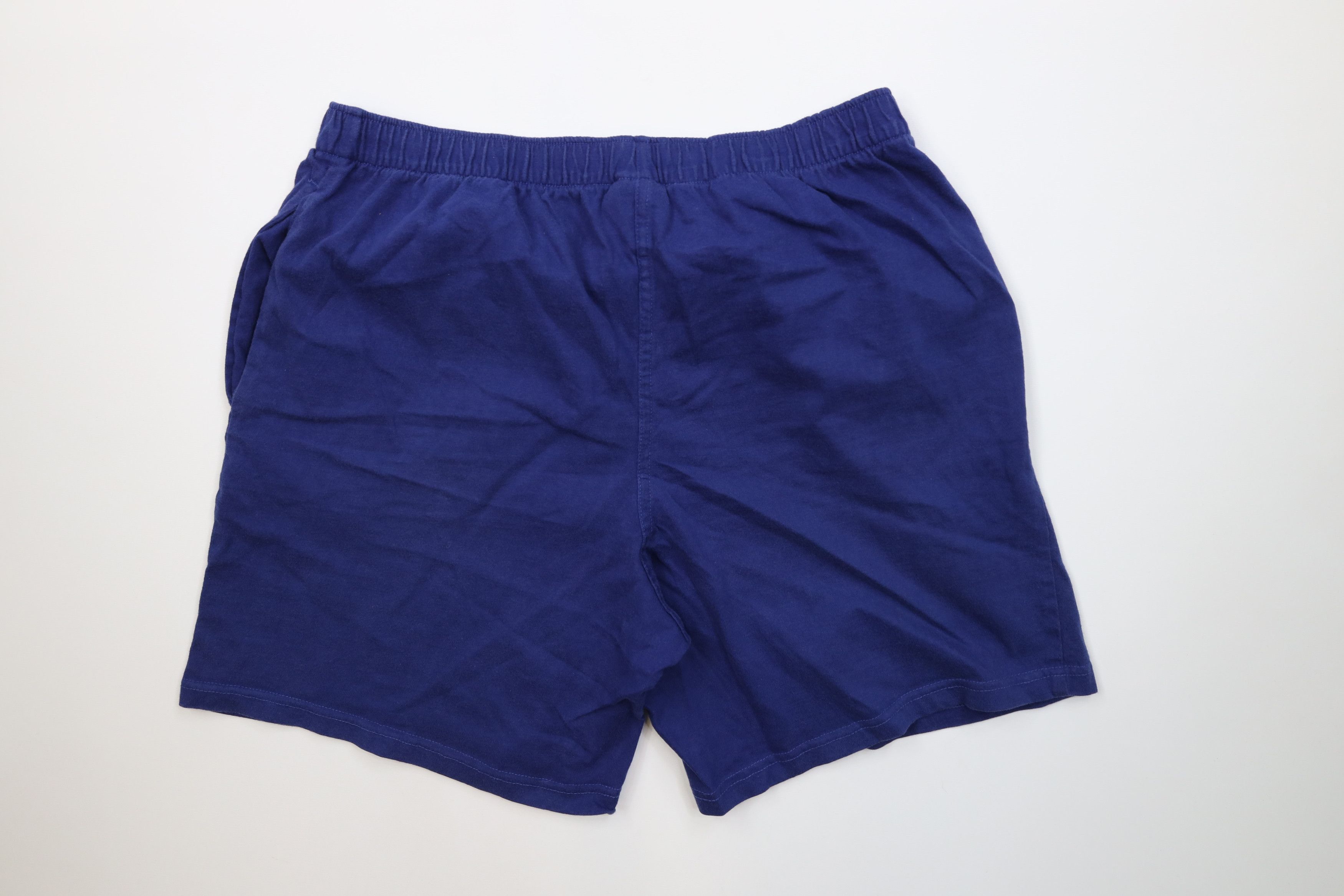 Vintage Vintage 90s Streetwear Blank Cotton Above Knee Shorts Blue Size US 34 / EU 50 - 9 Thumbnail