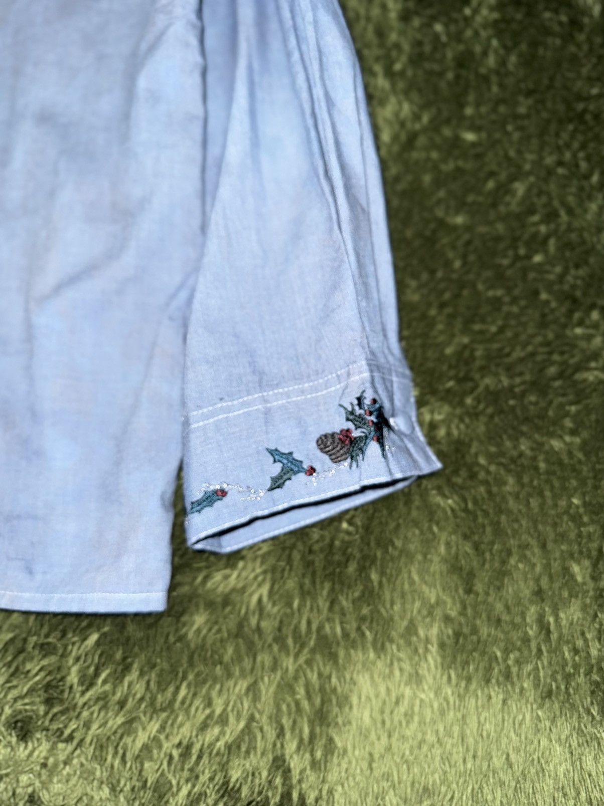 Japanese Brand High Gate Japan Hand-Dye Embroidery Shirt Indigo Size US XL / EU 56 / 4 - 6 Thumbnail