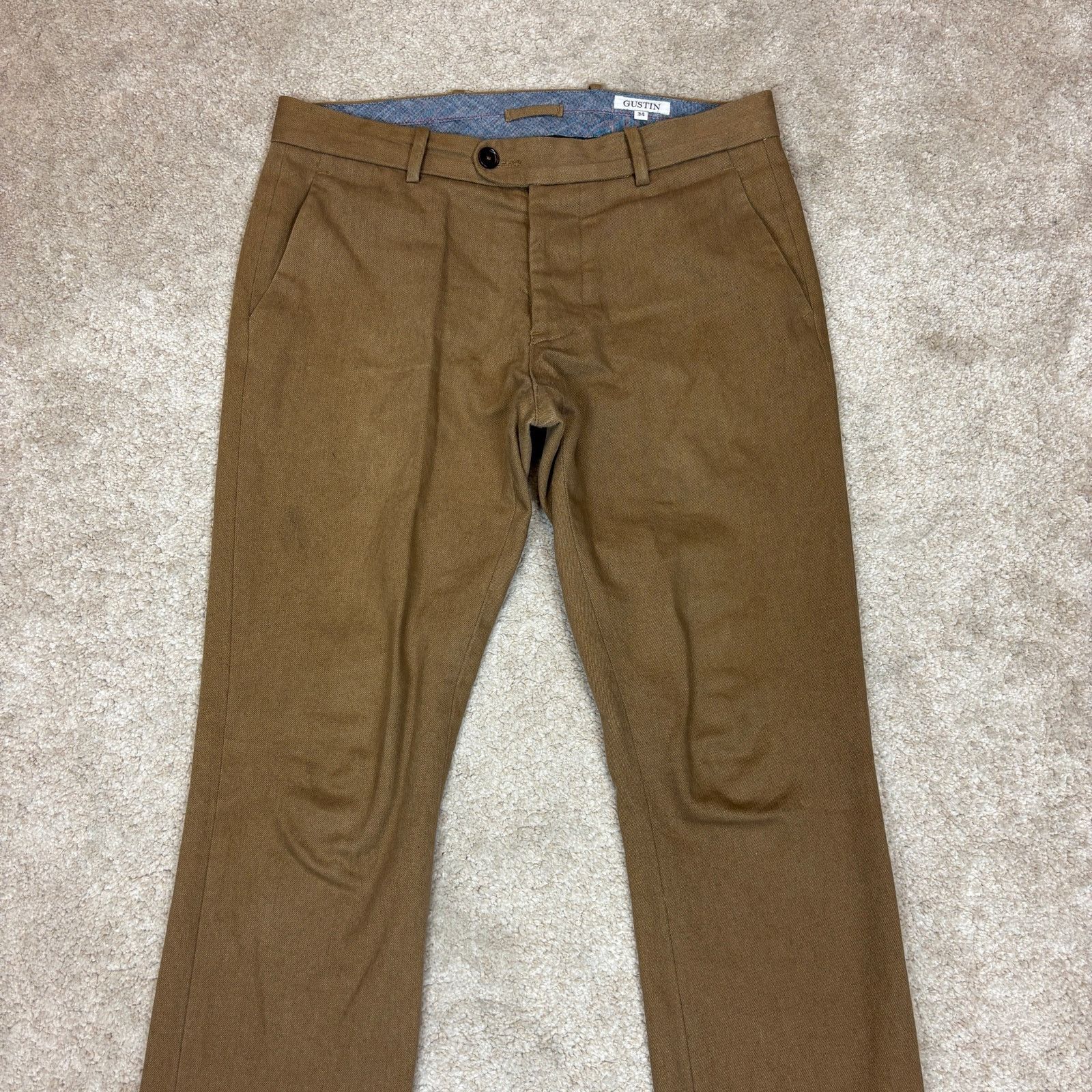 Gustin Gustin California Slim Washed Brown Pants Men's 34x34 Size US 34 / EU 50 - 2 Thumbnail