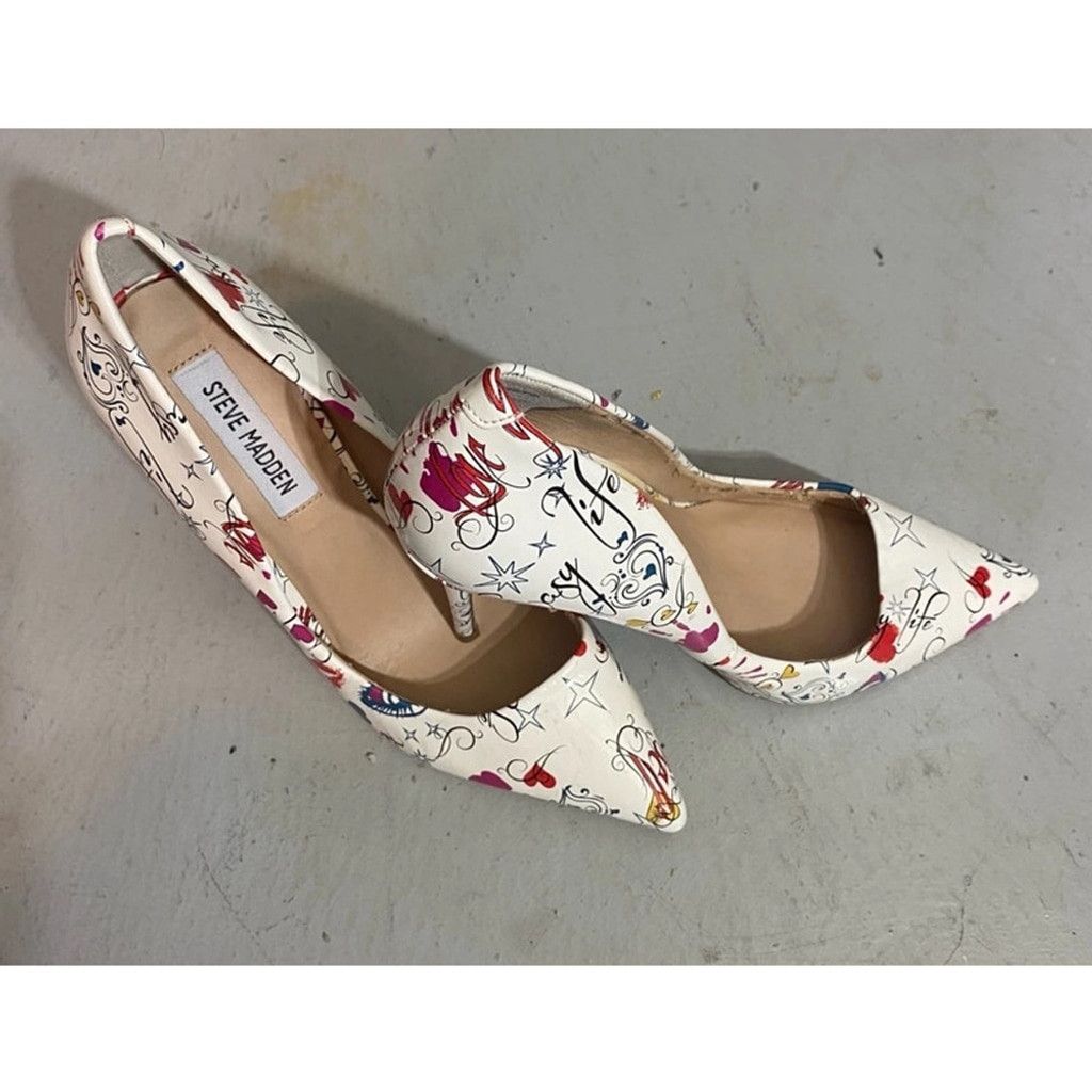 Steve Madden Women's Steve Madden Heels, White Multi, Size 8.5 Size US 8.5 / IT 38.5 - 4 Thumbnail