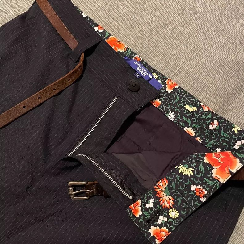 Junya Watanabe Junya Watanabe Wool Floral Stripe Cropped Pants Size US 30 / EU 46 - 3 Thumbnail