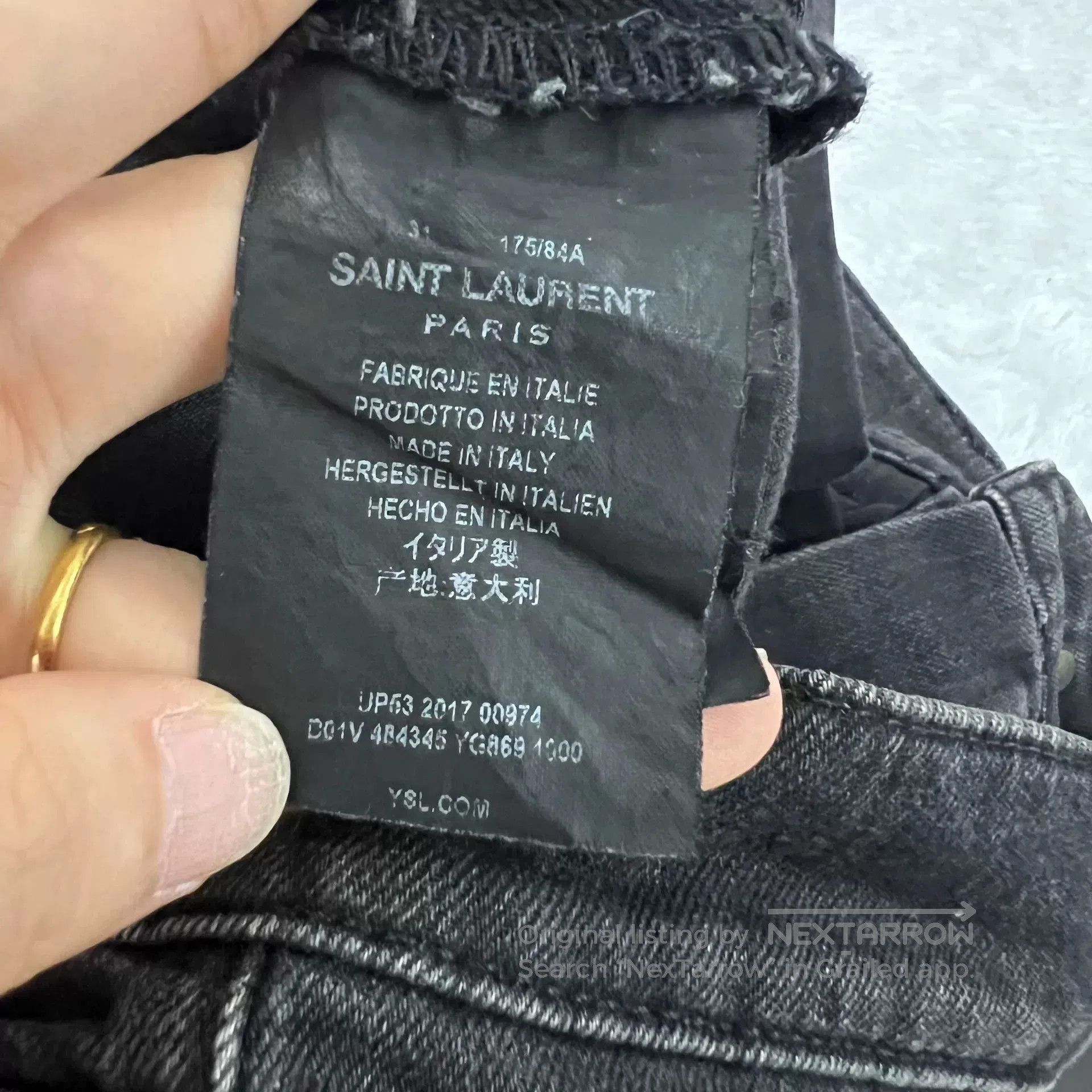 Saint Laurent Paris saint laurent washed slim fit jeans. Size US 36 / EU 52 - 4 Thumbnail