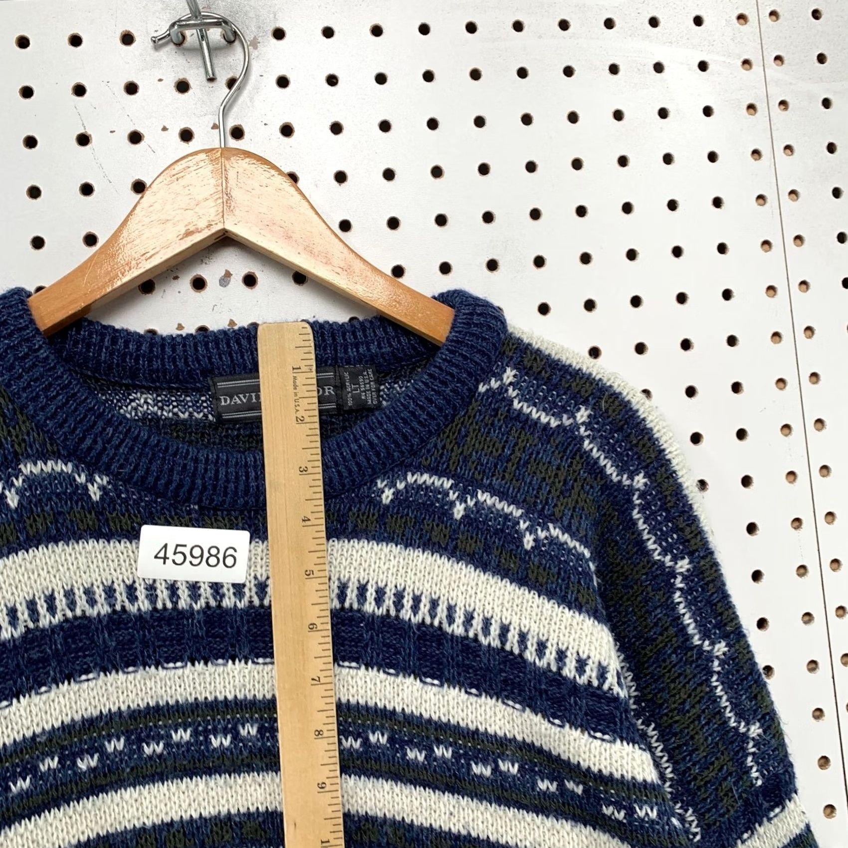 Vintage Vintage David Taylor LT Large Tall Blue 3D Knit Sweater Mens Pullover USA Shirt Size US L / EU 52-54 / 3 - 7 Thumbnail