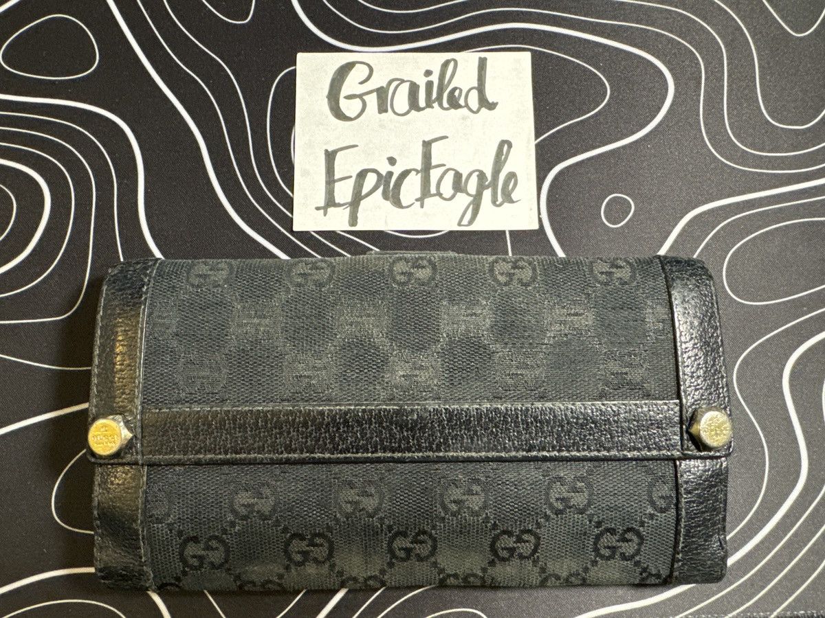 image of Gucci Long Wallet Black Canvas 231839 1160, Women's