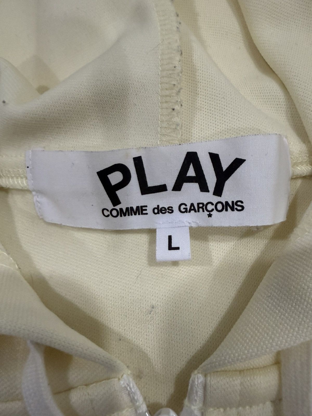 Comme des Garcons PLAY Comme Des Garçons Play Hooded Zip Up Ivory Size L Size US L / EU 52-54 / 3 - 4 Thumbnail
