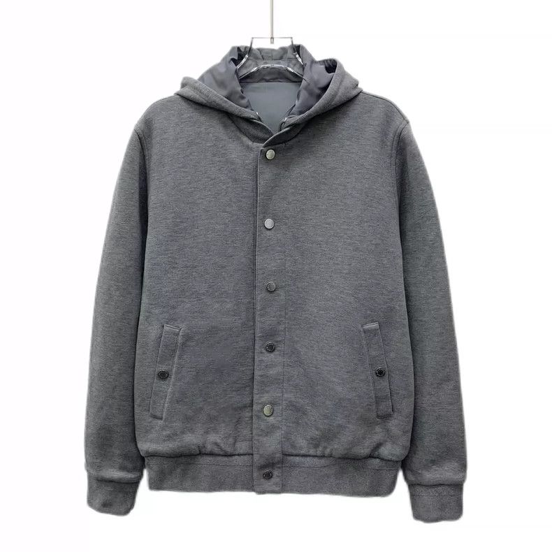 Louis Vuitton Louis Vuitton Grey monogrammed embroidered cotton hooded s Size US S / EU 44-46 / 1 - 1 Thumbnail