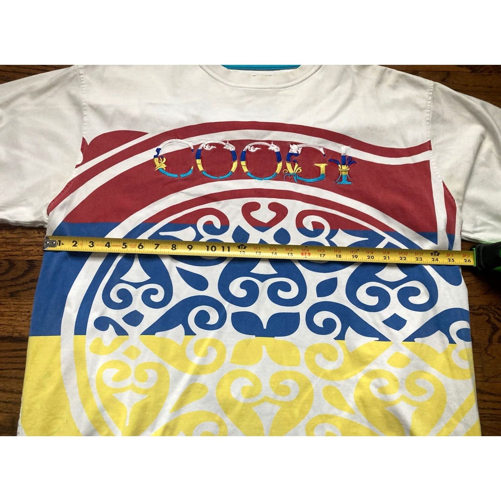 Coogi VINTAGE COOGI T-Shirt All Over Print Embroidered Geometric 90s 3XL White Men's Short Sleeve Crew Neck Re laxed Fit Size US XXL / EU 58 / 5 - 4 Thumbnail