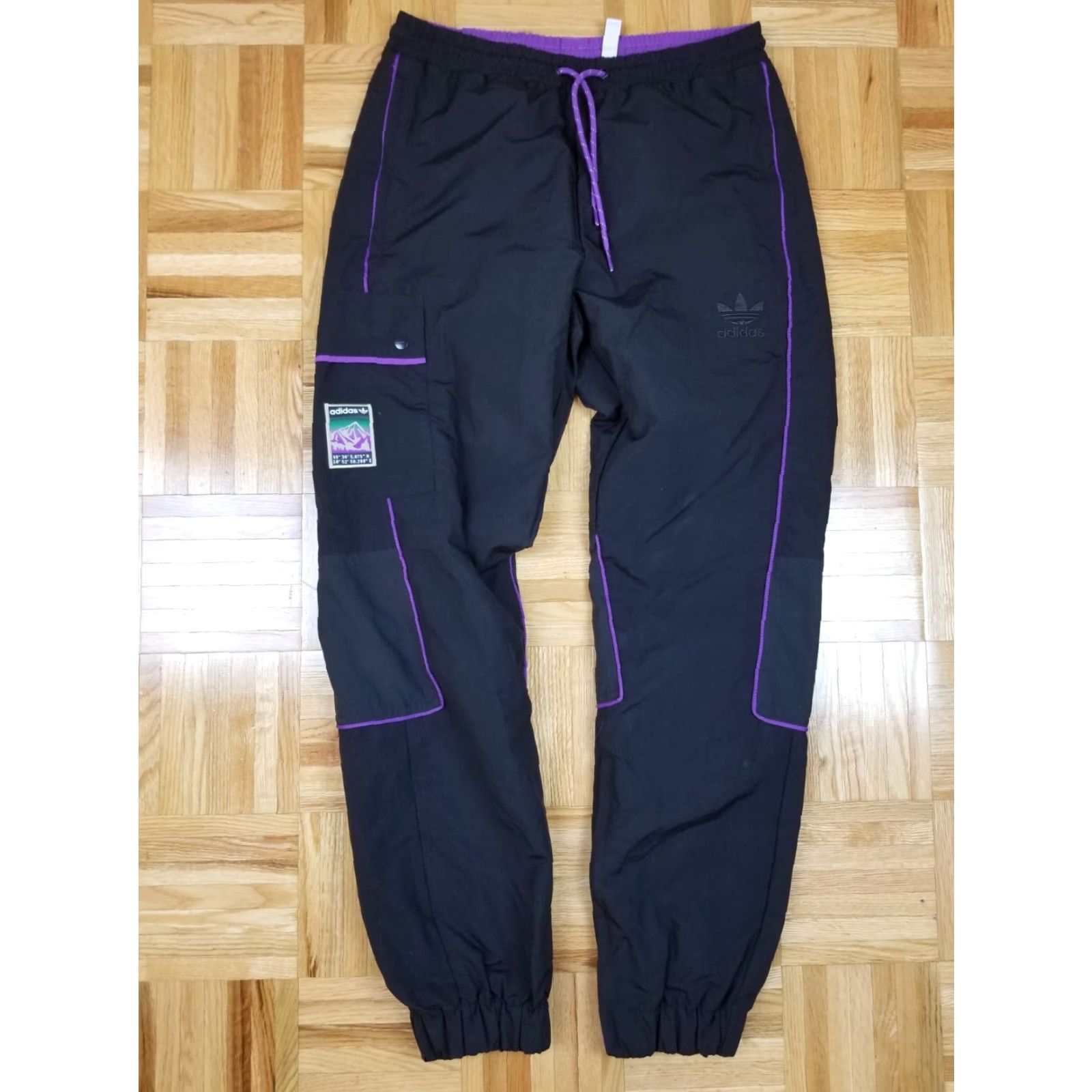 Adidas VINTAGE adidas BLACK TRACK PANTS MEN’S SMALL JOGGERS Hip Hop Size US 29 - 2 Thumbnail