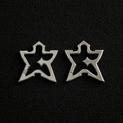 Jewelry Silver Star Shaped Metal Carabiner Keychain Accessory Size ONE SIZE - 4 Thumbnail