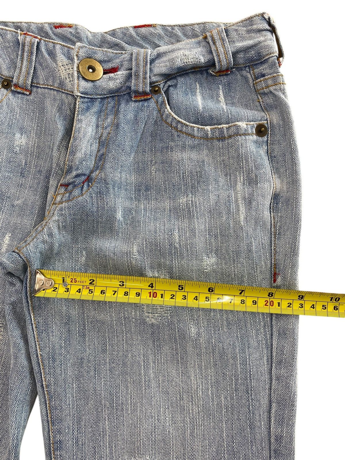 Japanese Brand Japanese Brand Light Wash Distressed Style Flare Jeans Size US 27 - 8 Thumbnail