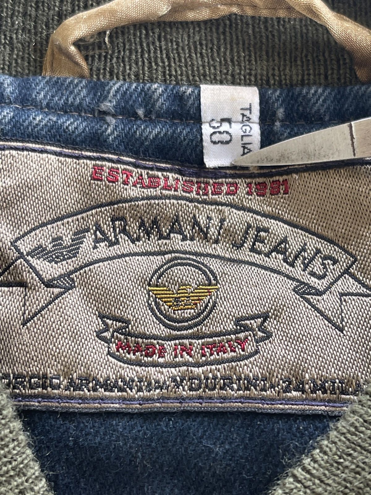 Armani 80s Armani Jeans Stone Washed Bomber Jacket Size US M / EU 48-50 / 2 - 11 Thumbnail