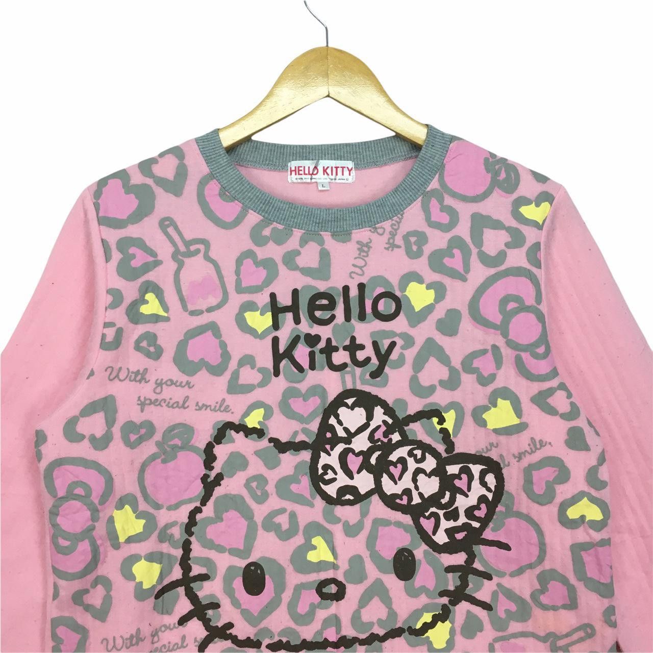 Vintage Vtg HELLO KITTY Long Sleeve T-Shirt Big Logo Cartoon Size L / US 10 / IT 46 - 2 Thumbnail
