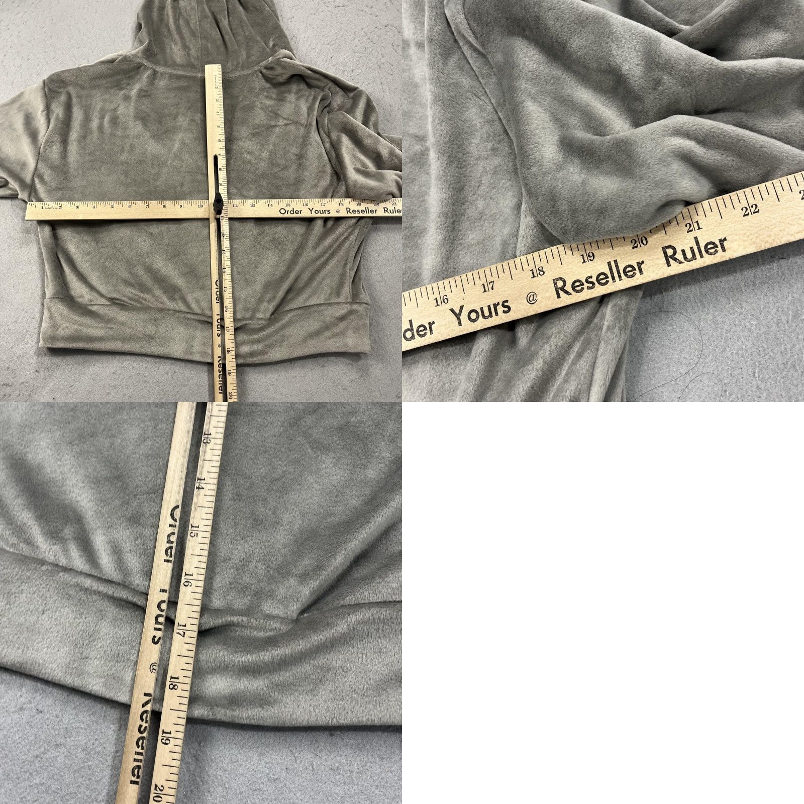 SKIMS Skims Hoodie Womens L Gray Velour Full Zip Cropped Lounge Soft Hooded Jacket Size L / US 10 / IT 46 - 8 Thumbnail