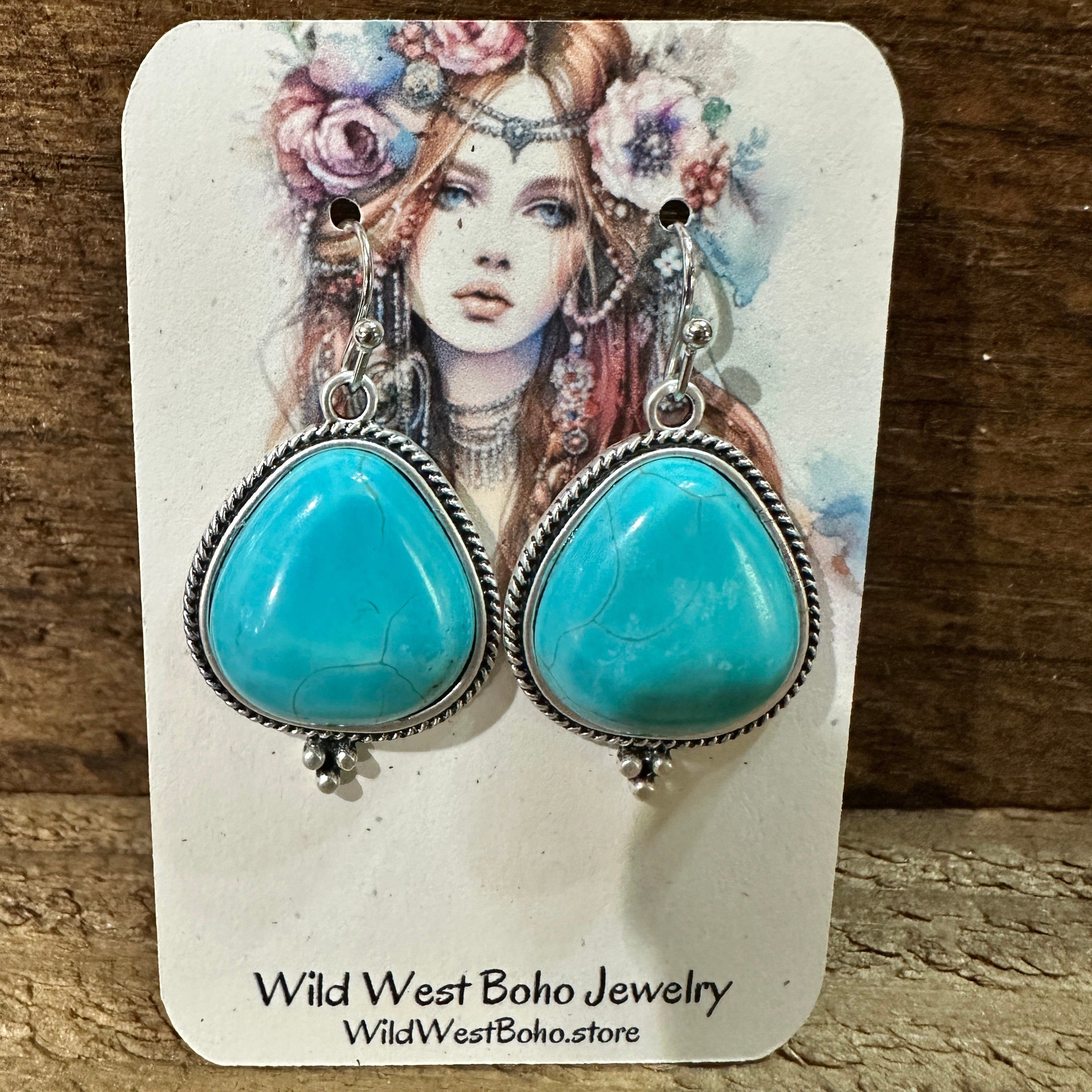 Other Turquoise Earrings - Elegant Natural Stone Design, Boho Nava Size ONE SIZE - 1 Thumbnail