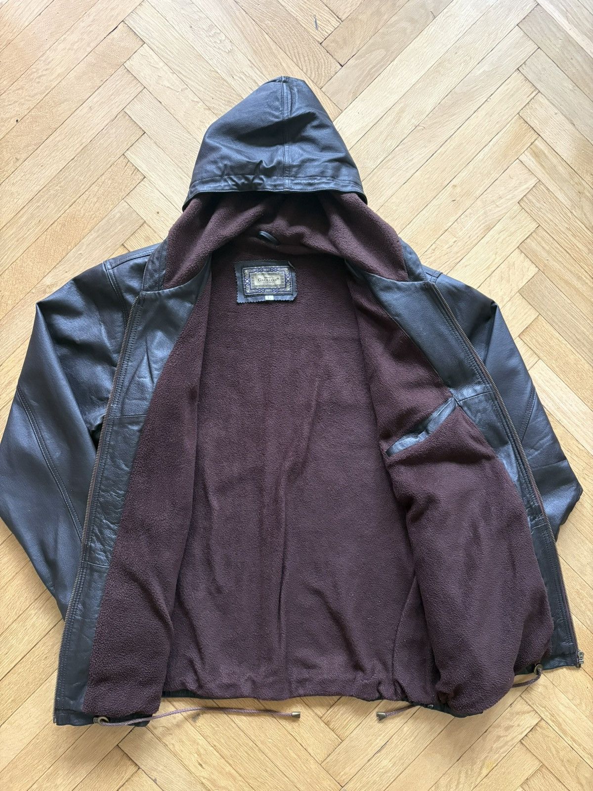 Genuine Leather Vintage Italy Leather Hooded Hoodie Active Jacket Size US L / EU 52-54 / 3 - 2 Thumbnail