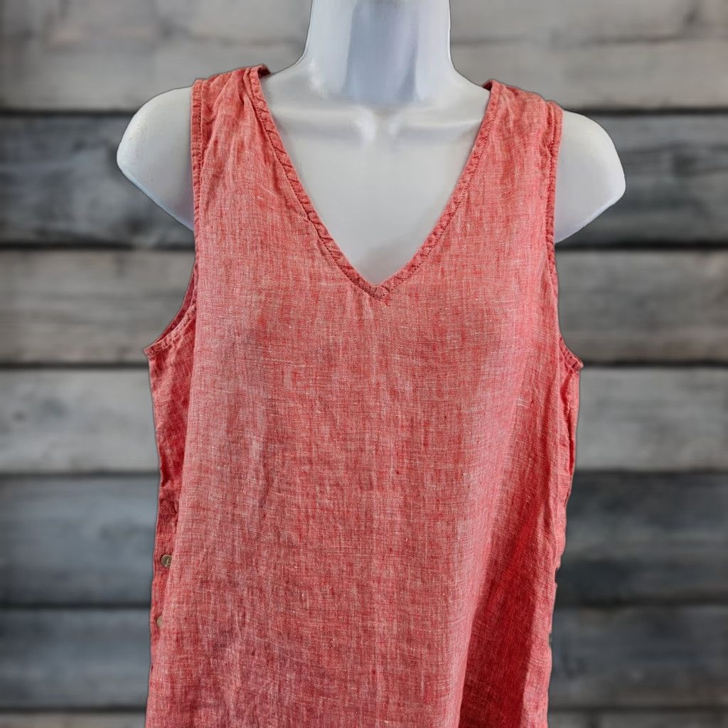 Isaac Mizrahi VINTAGE Isaac Mizrahi New York Womens Linen Tank Top Sz Medium Red V-Neck Size M / US 6-8 / IT 42-44 - 1 Thumbnail