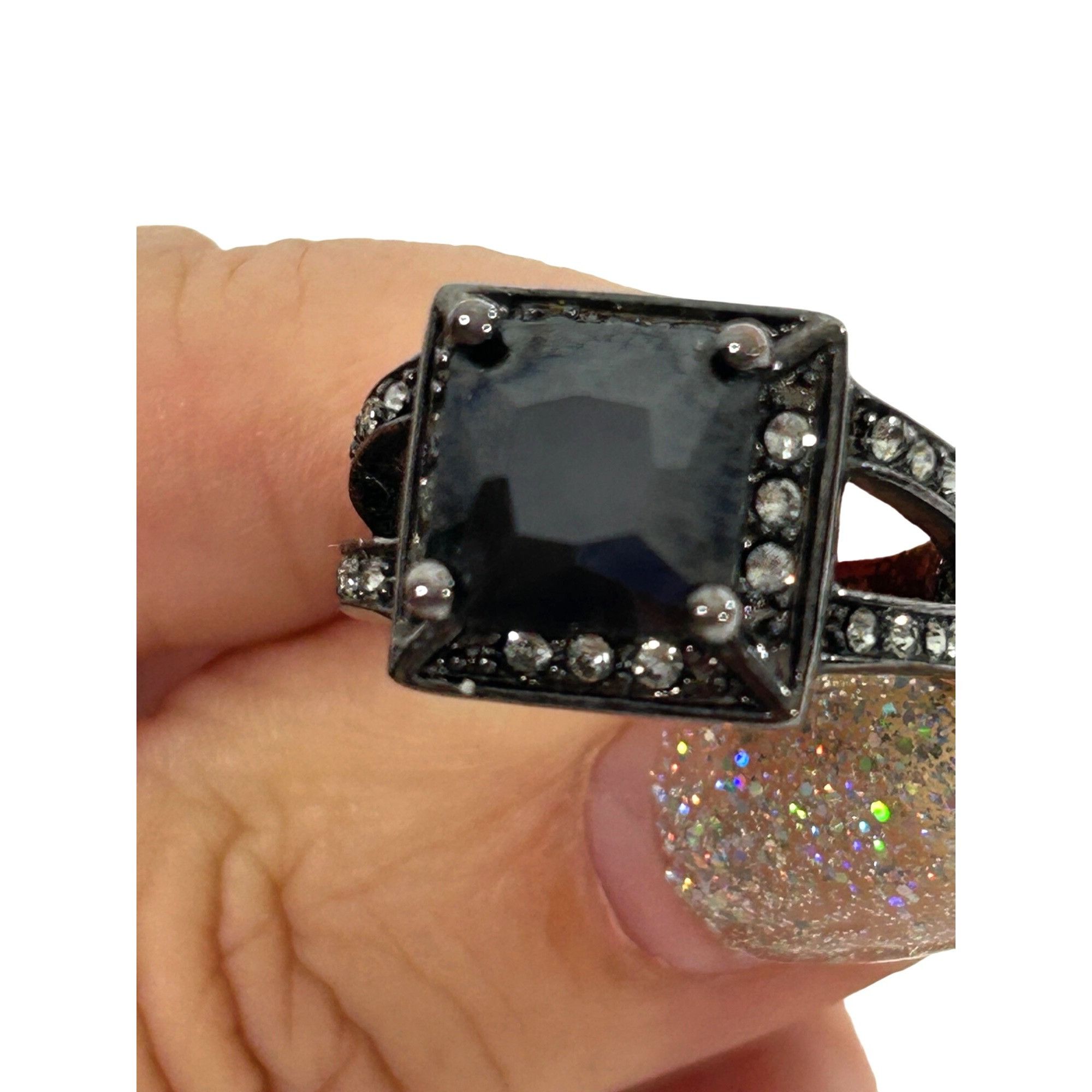 Other Fashion Jewelry Women’s Ring 6 Faux Square Black Princess Cu Size ONE SIZE - 14 Thumbnail