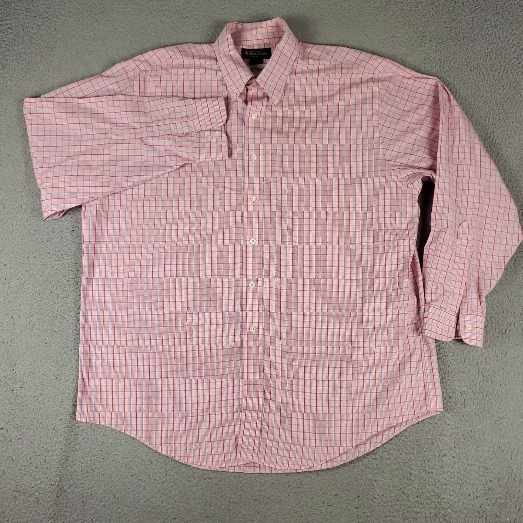 Brooks Brothers Brooks Brothers Shirt Mens XL Pink Plaid Button-Up Long Sleeve Cotton Size US XL / EU 56 / 4 - 2 Thumbnail