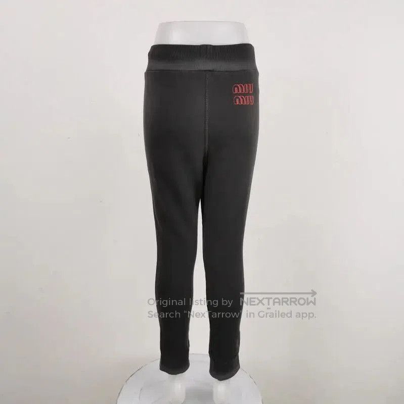 Miu Miu Miu Miu Black Cotton Logo Print Casual Pants . Size 30" / US 8 / IT 44 - 2 Thumbnail