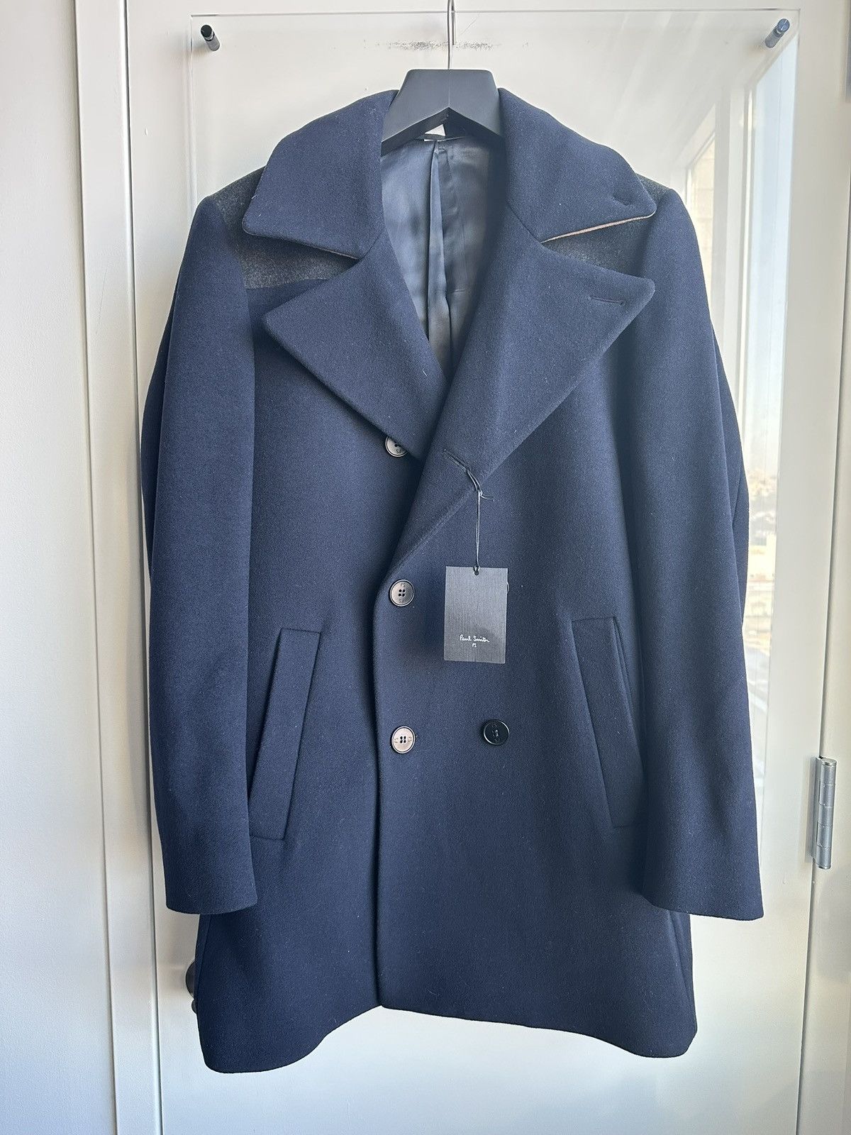 Paul Smith Navy Peacoat w/ Built-in Hood NWT Size US L / EU 52-54 / 3 - 1 Thumbnail