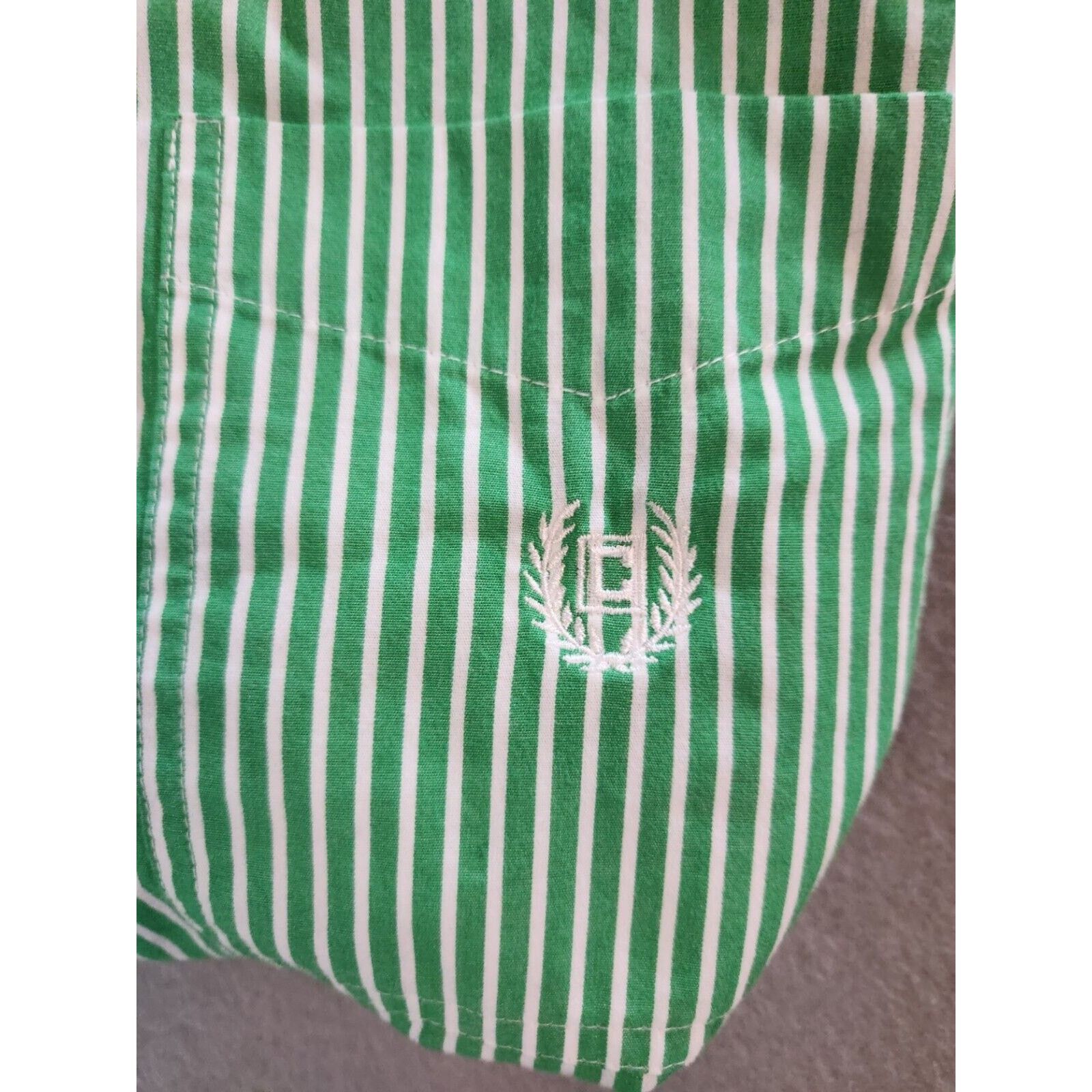Chaps Mens Chaps Long Sleeve Green Striped Button Front Shirt Size US M / EU 48-50 / 2 - 3 Thumbnail