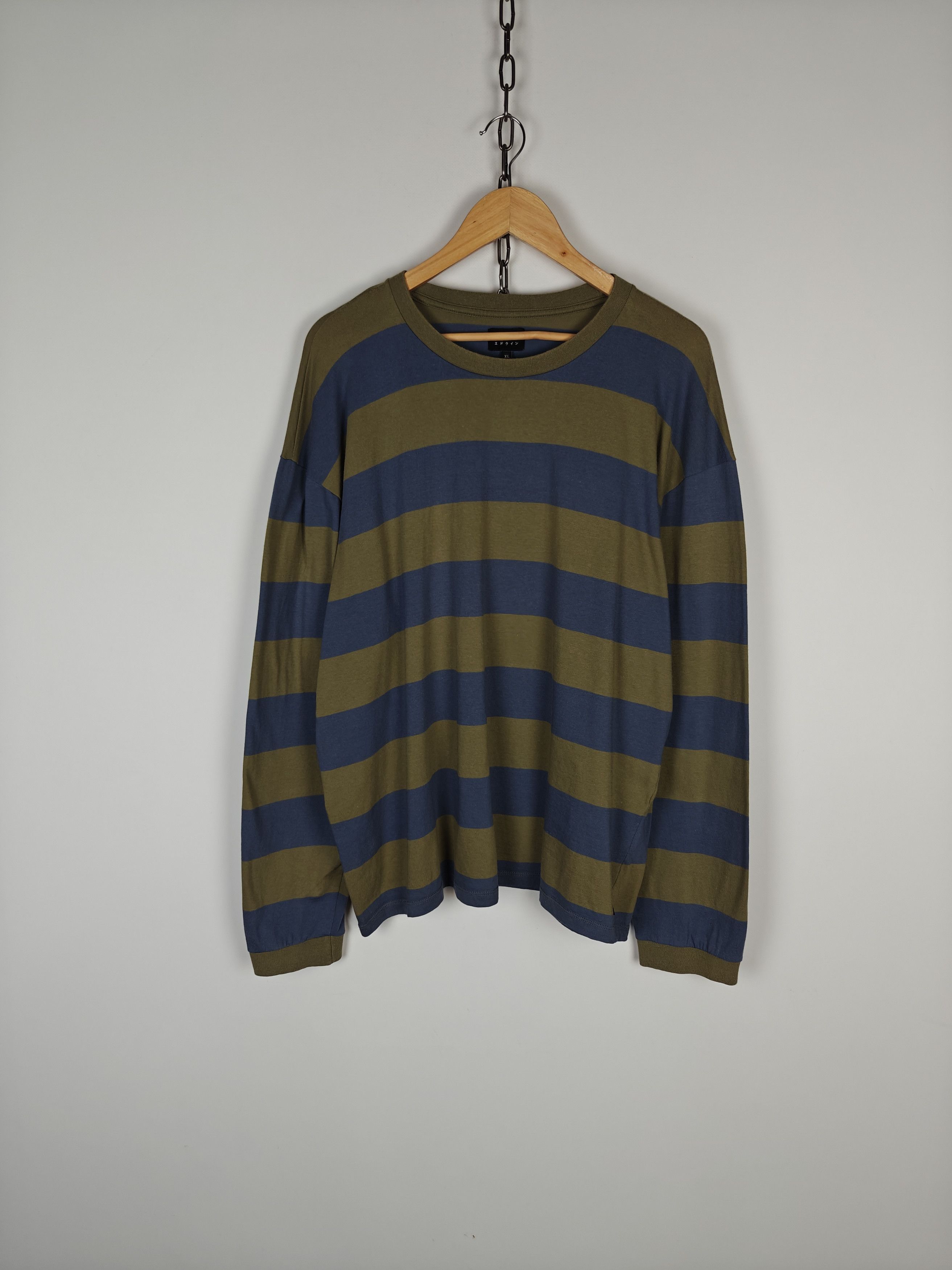 Edwin Edwin Longsleeve Quarter Rib TS Pullover Striped XL Size US XL / EU 56 / 4 - 1 Thumbnail