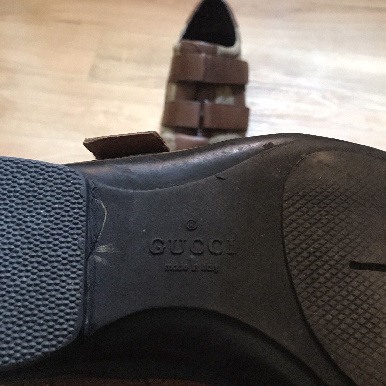 Gucci GUCCI Sneakers Guccissima Leather Low Top CANVA Made Italy Size US 8 / EU 41 - 10 Thumbnail