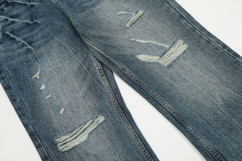 Japanese Brand American high street vibe vintage washed distressed jeans Size US 32 / EU 48 - 5 Thumbnail