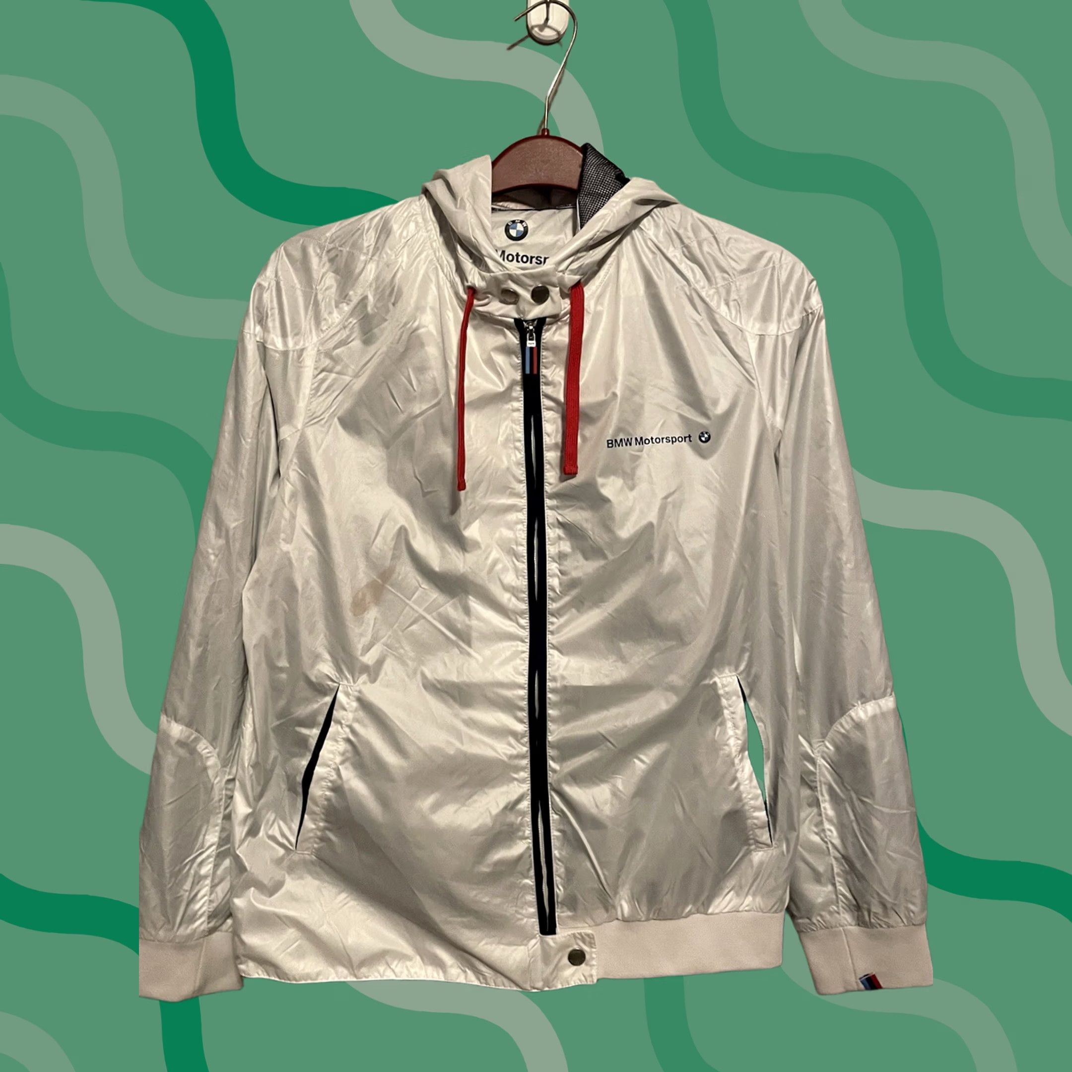BMW BMW Motorsport Jacket Womens XL White Windbreaker Performance Zip Up D297 Size XL / US 12-14 / IT 48-50 - 1 Thumbnail
