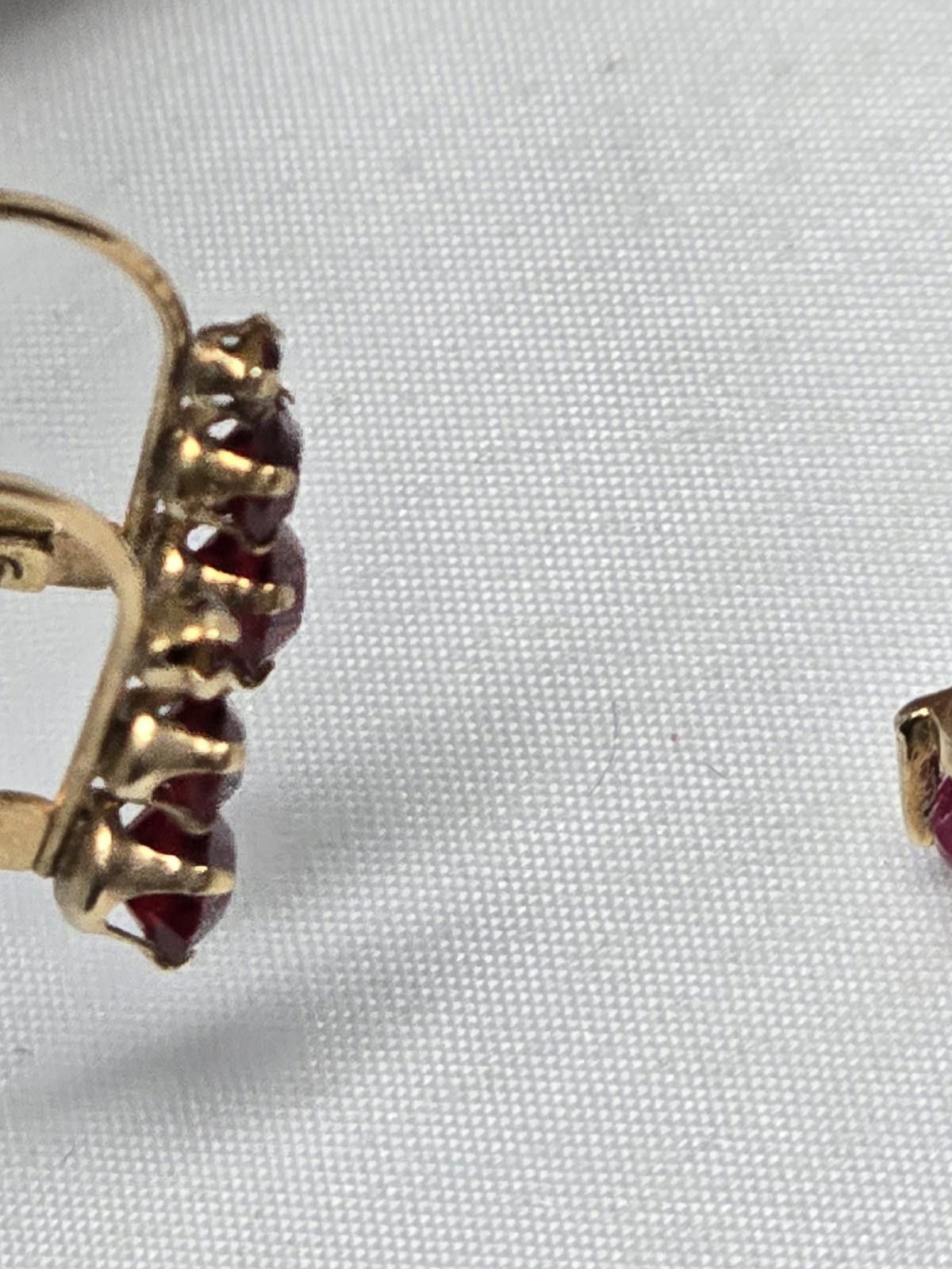 The Unbranded Brand ​Vtg 10k Yellow Gold Estate Ruby Pendant & Garnet Earrings Size ONE SIZE - 2 Thumbnail